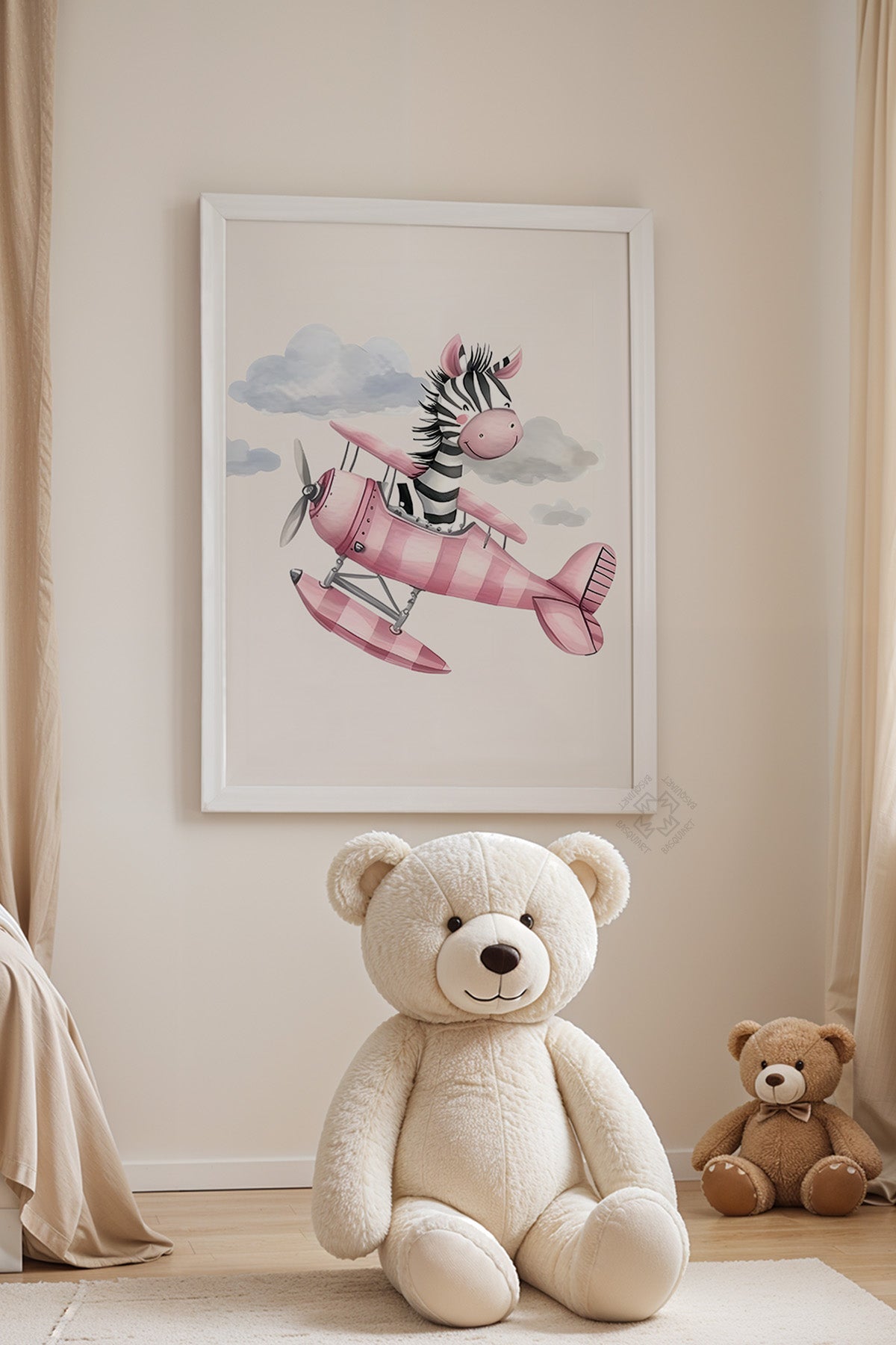 Çocuk Odası, Bebek Odası Beyaz Çerçeveli Poster, Tablo No:41