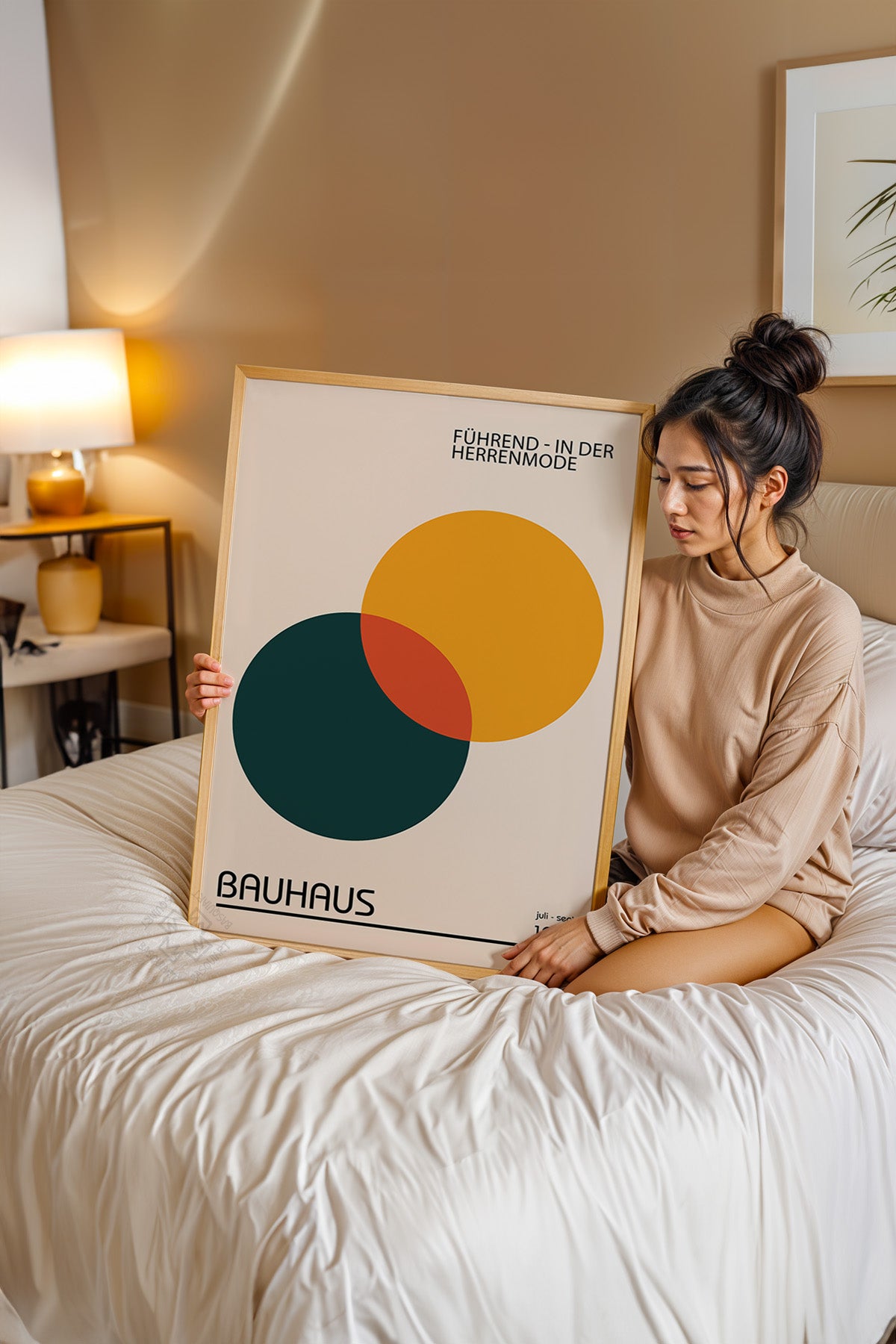 Bauhaus Serisi Ahşap Çerçeveli Poster, Tablo No:22