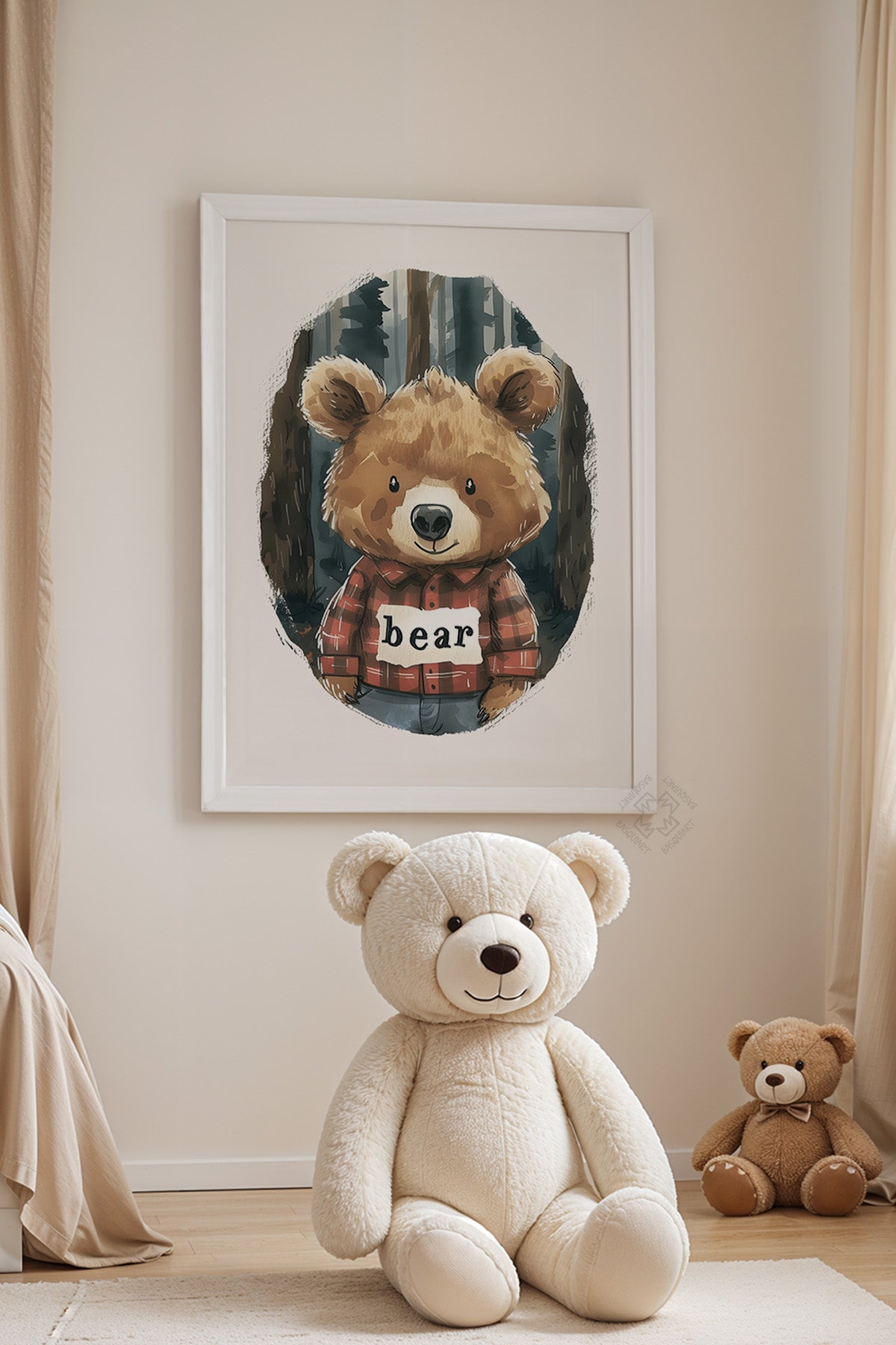 Çocuk Odası, Bebek Odası Beyaz Çerçeveli Poster, Tablo No:70