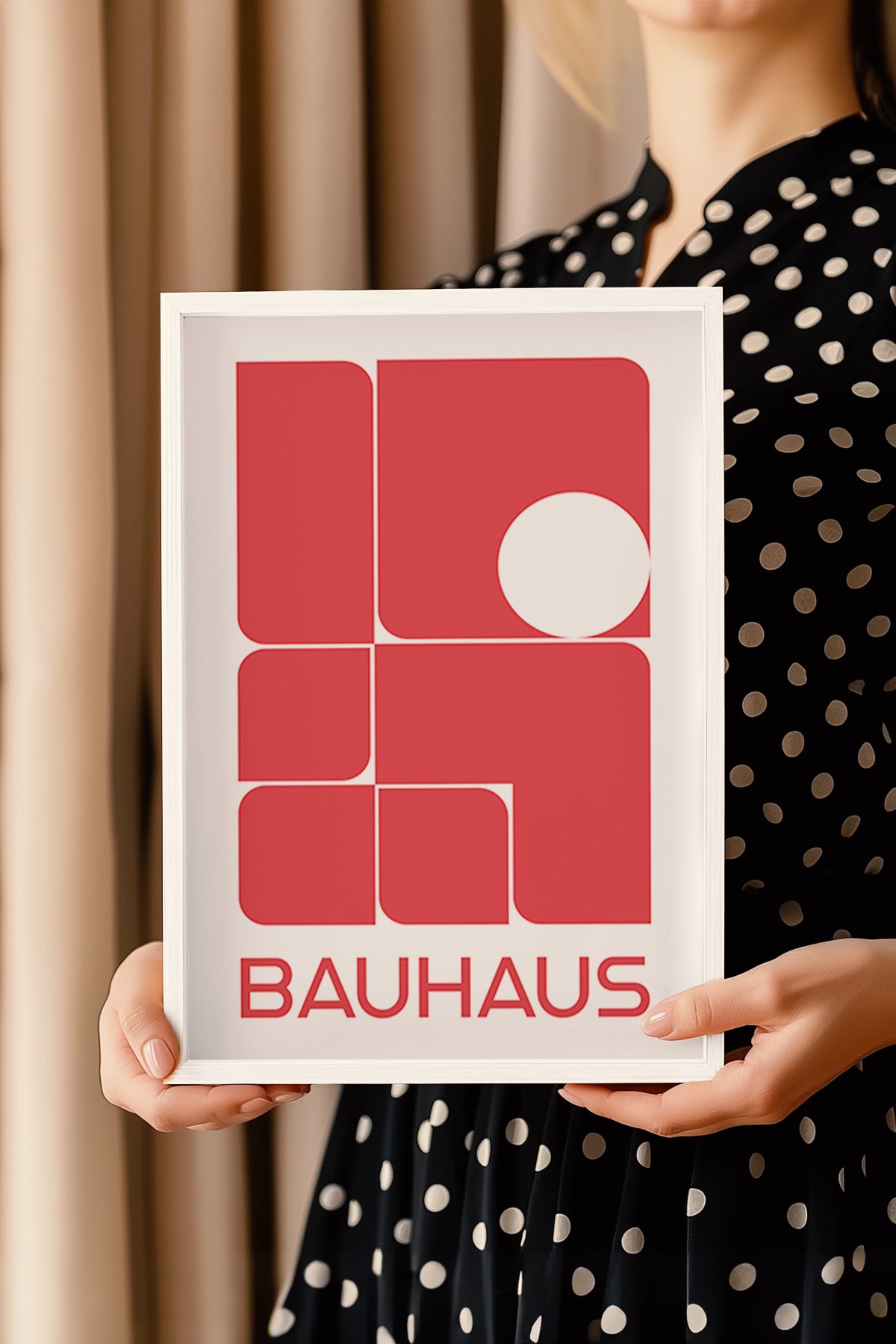 Bauhaus Serisi Beyaz Çerçeveli Poster, Tablo No:84