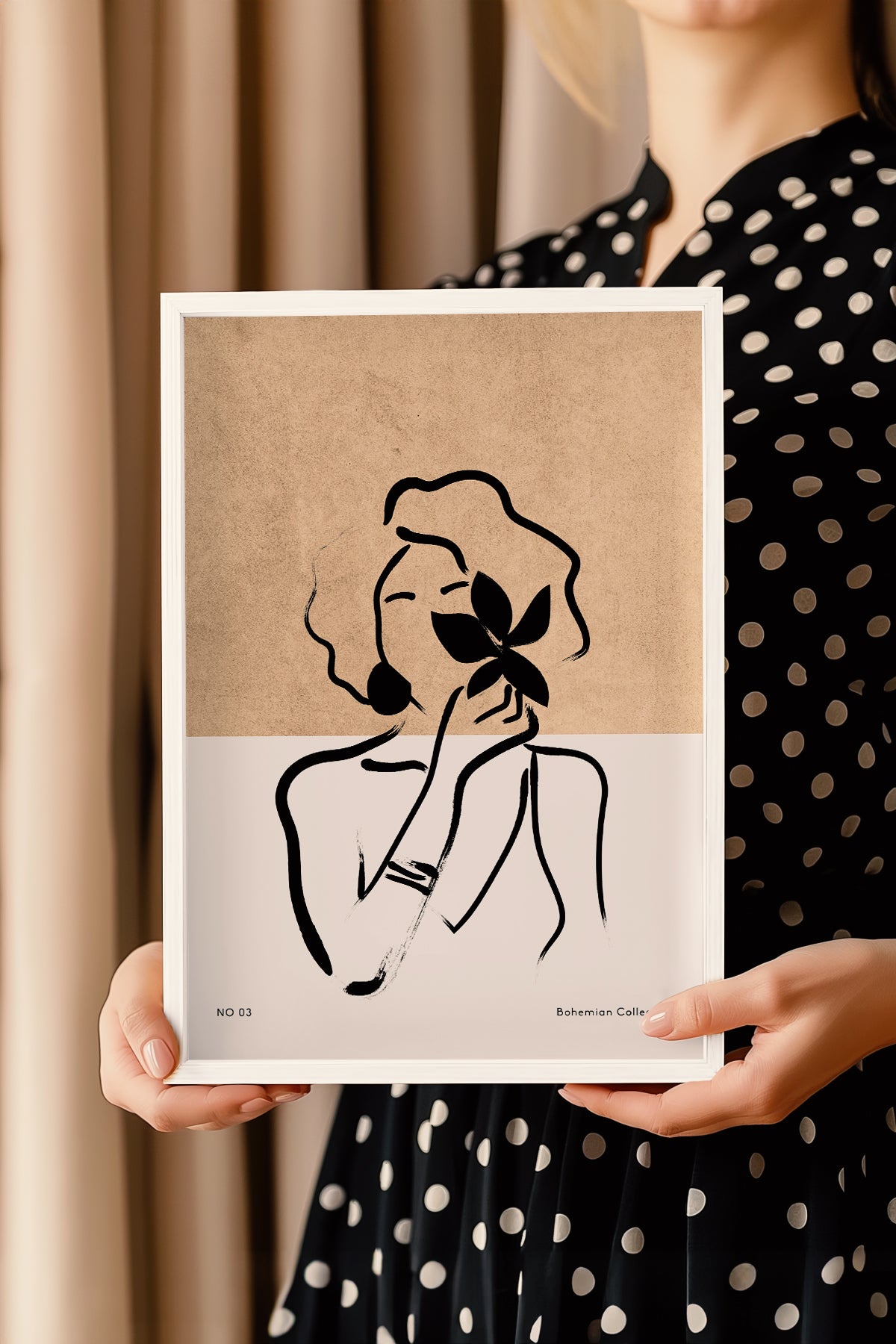 Bohemian Serisi Beyaz Çerçeveli Poster, Tablo No:88