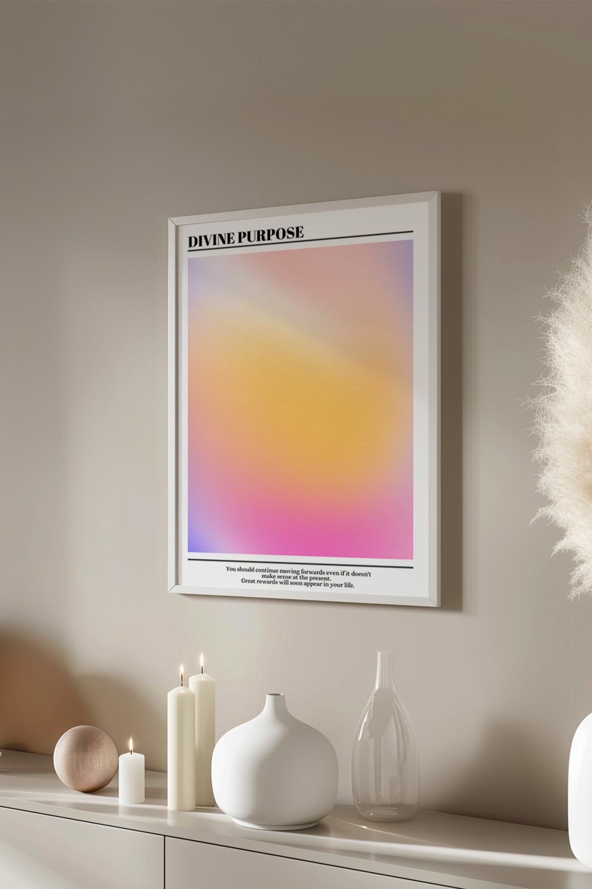 Aura Serisi Beyaz Çerçeveli Poster, Tablo No:141