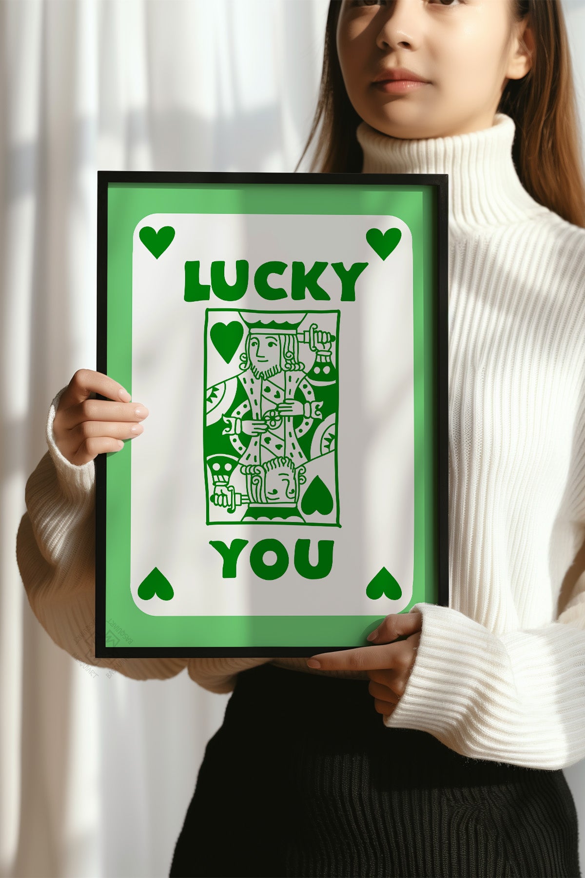 Lucky You Serisi Siyah Çerçeveli Poster, Tablo Duvar Dekoru No:128