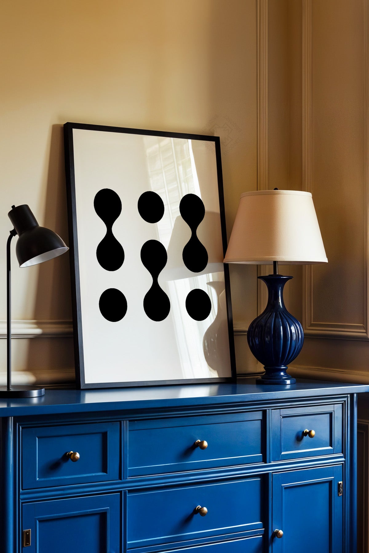 Bauhaus Serisi Siyah Çerçeveli Poster, Tablo No:47