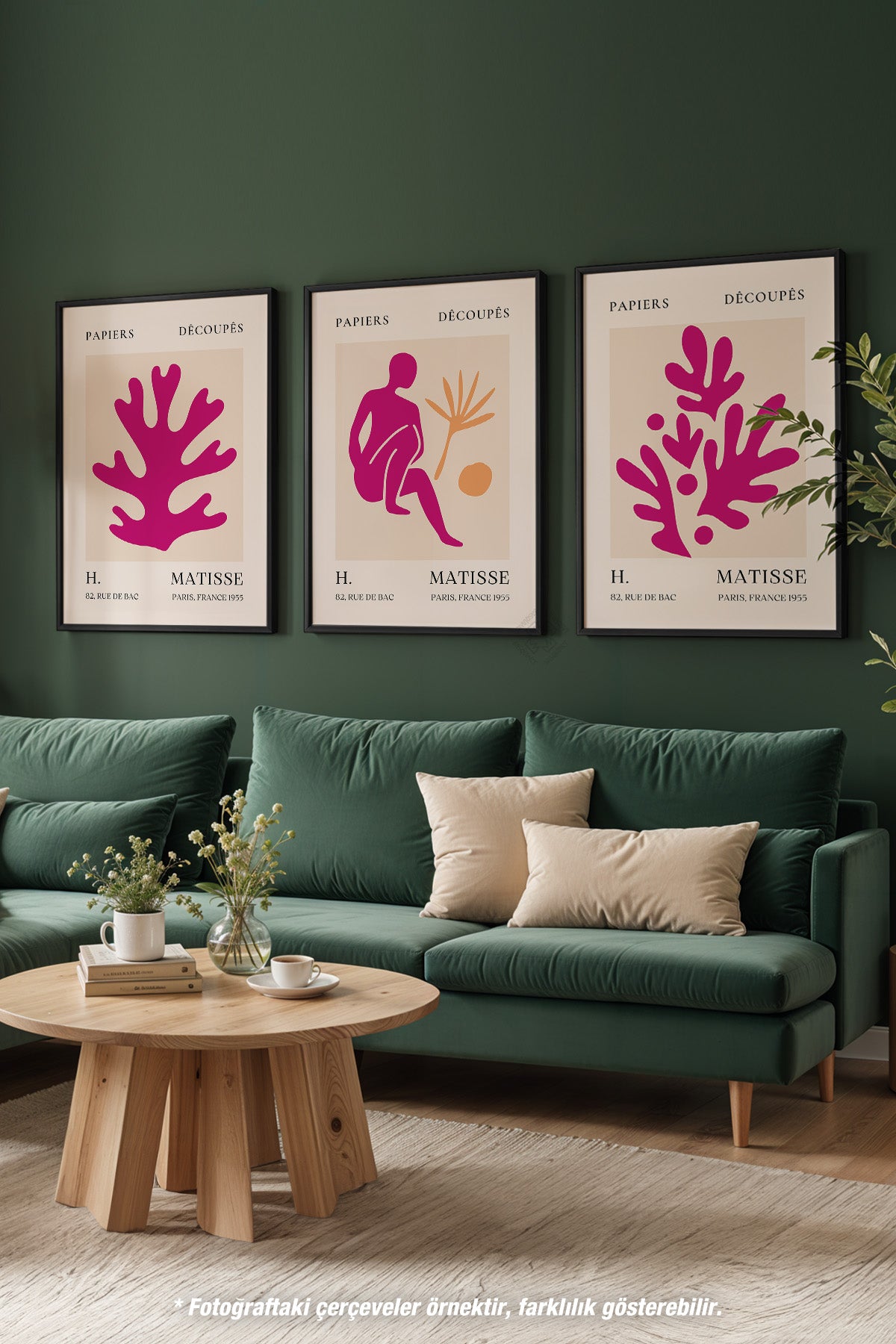 Matisse Modern 3'lü Siyah Çerçeveli Poster, Tablo Seti No:23