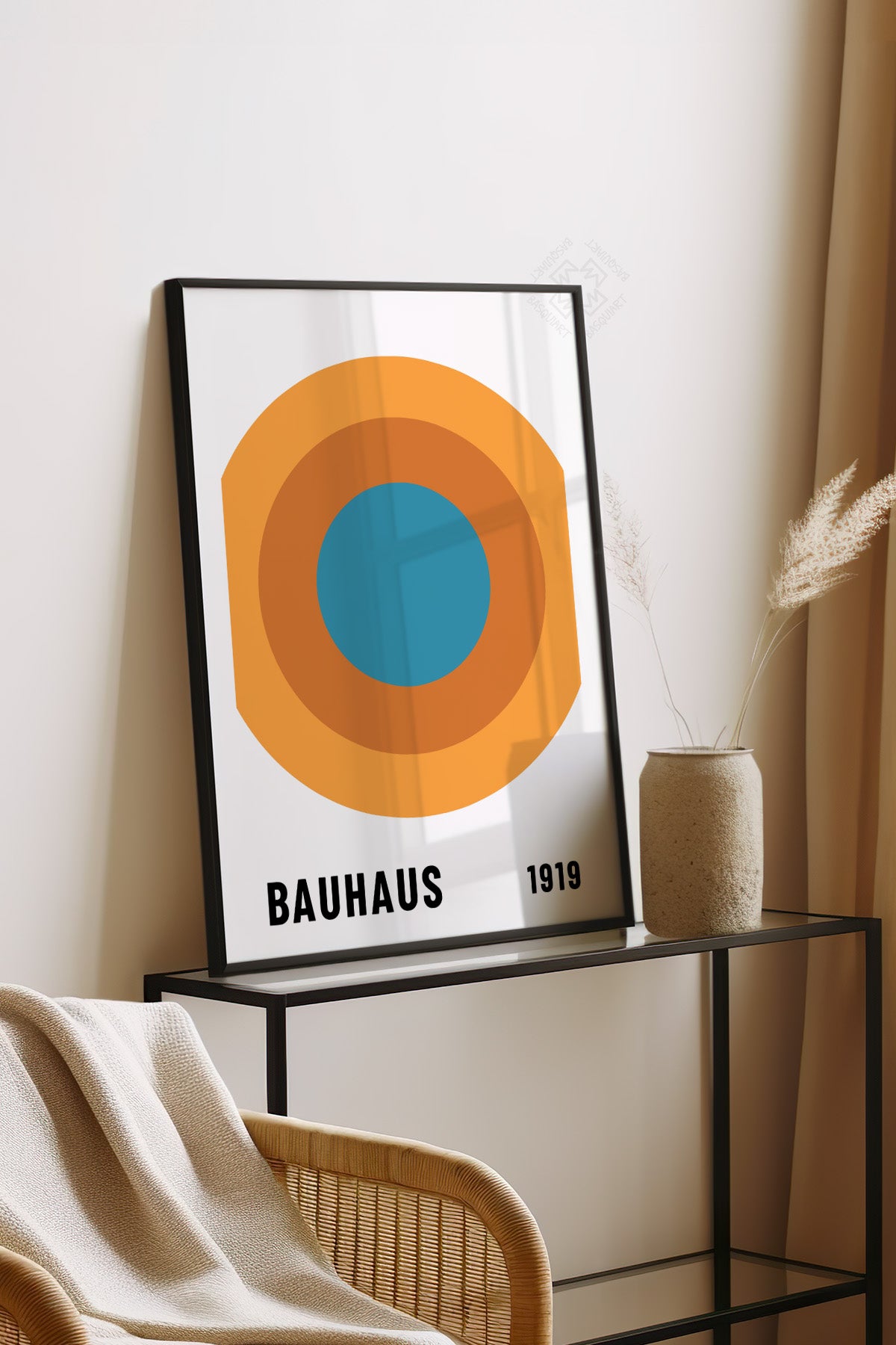 Bauhaus Serisi Siyah Çerçeveli Poster, Tablo No:93