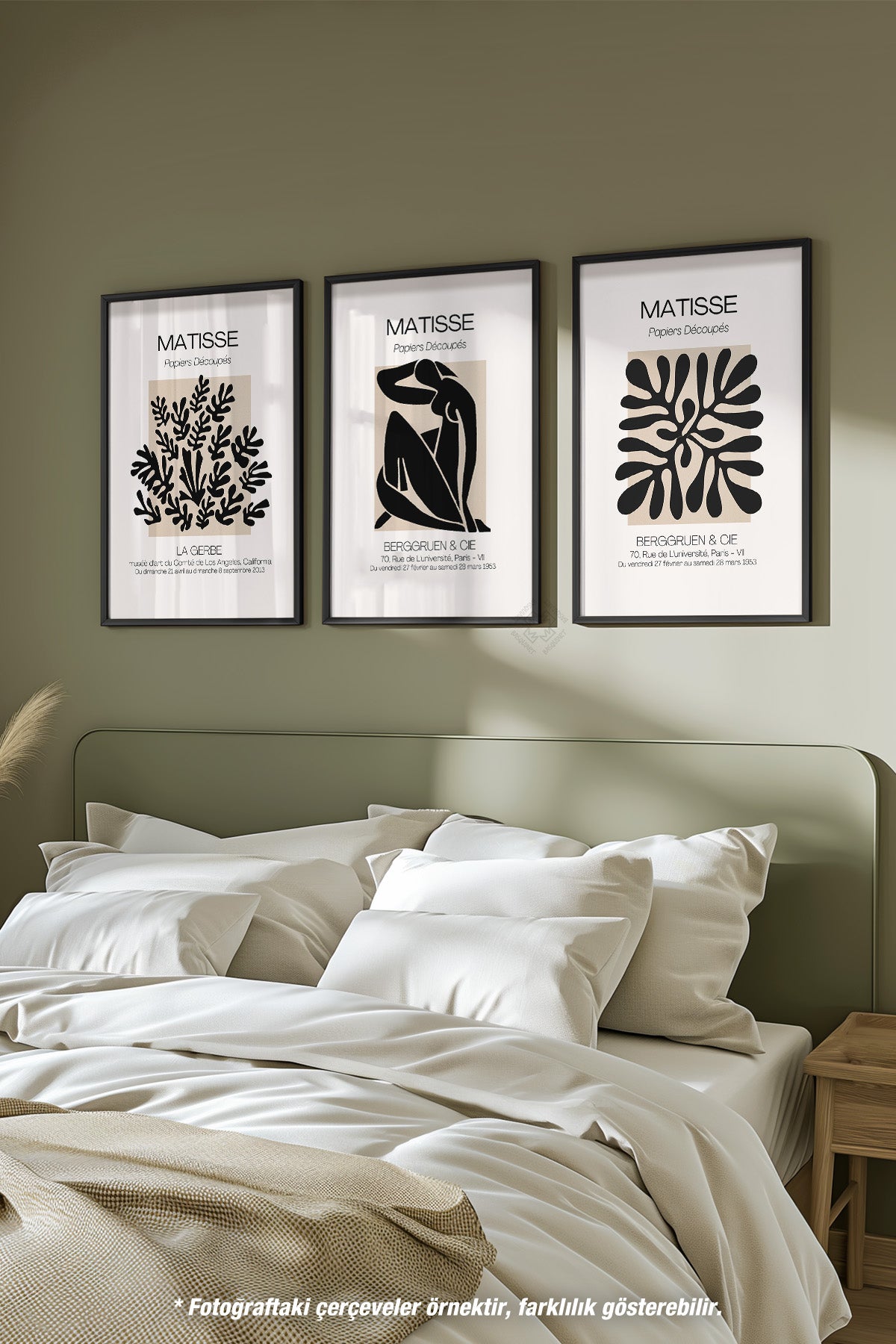 Bohem Matisse 3'lü Siyah Çerçeveli Poster, Tablo Seti No:34