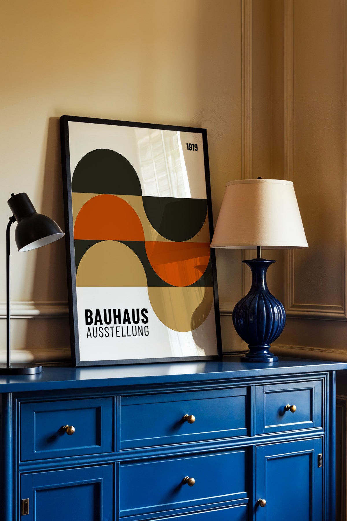 Bauhaus Serisi Siyah Çerçeveli Poster, Tablo No:89
