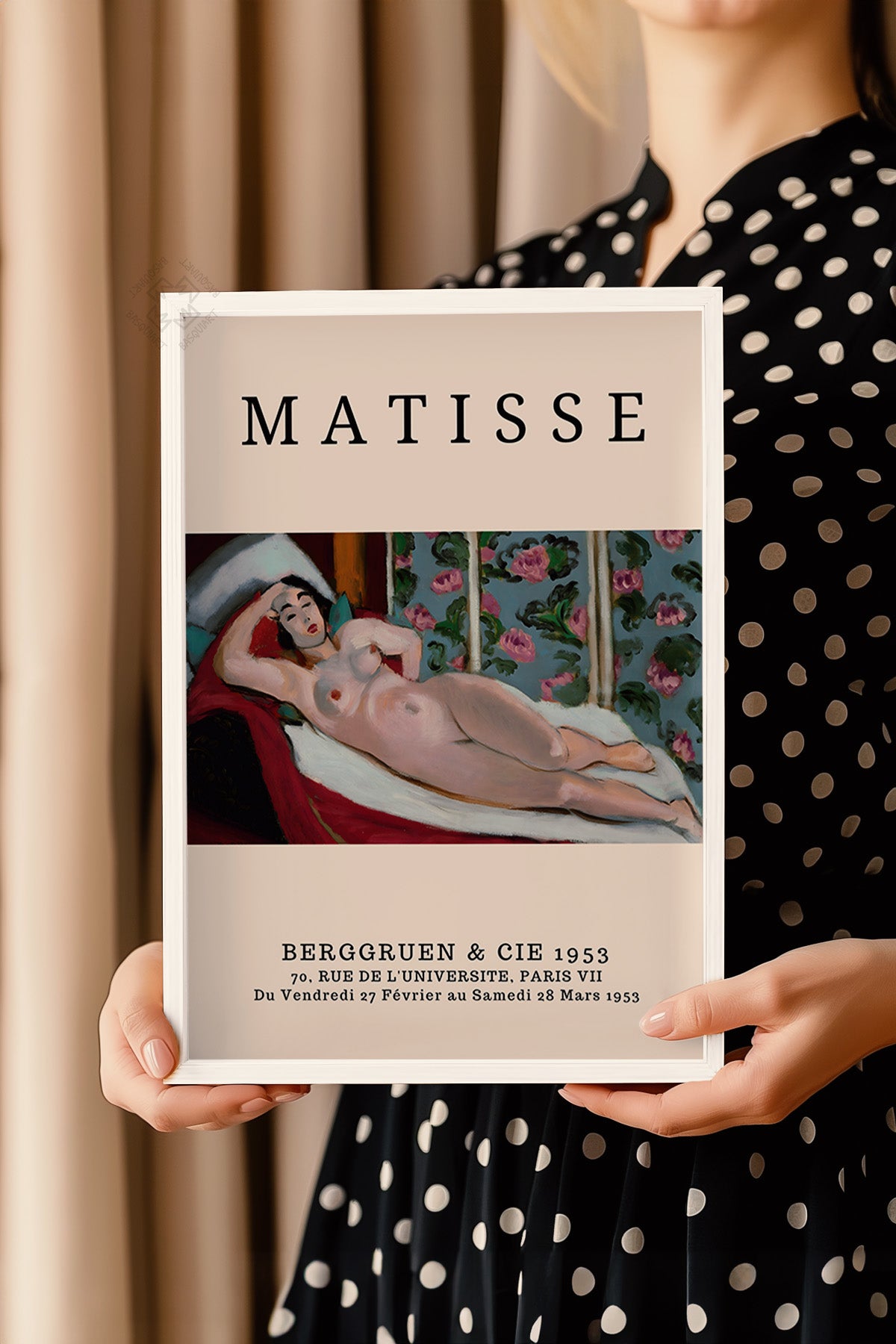 Henri Matisse Serisi Beyaz Çerçeveli Poster, Tablo Duvar Dekoru No:5