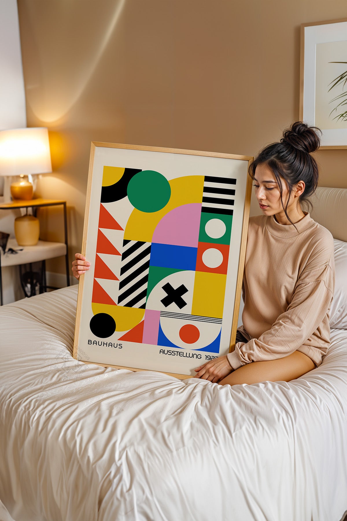 Bauhaus Serisi Ahşap Çerçeveli Poster, Tablo No:98