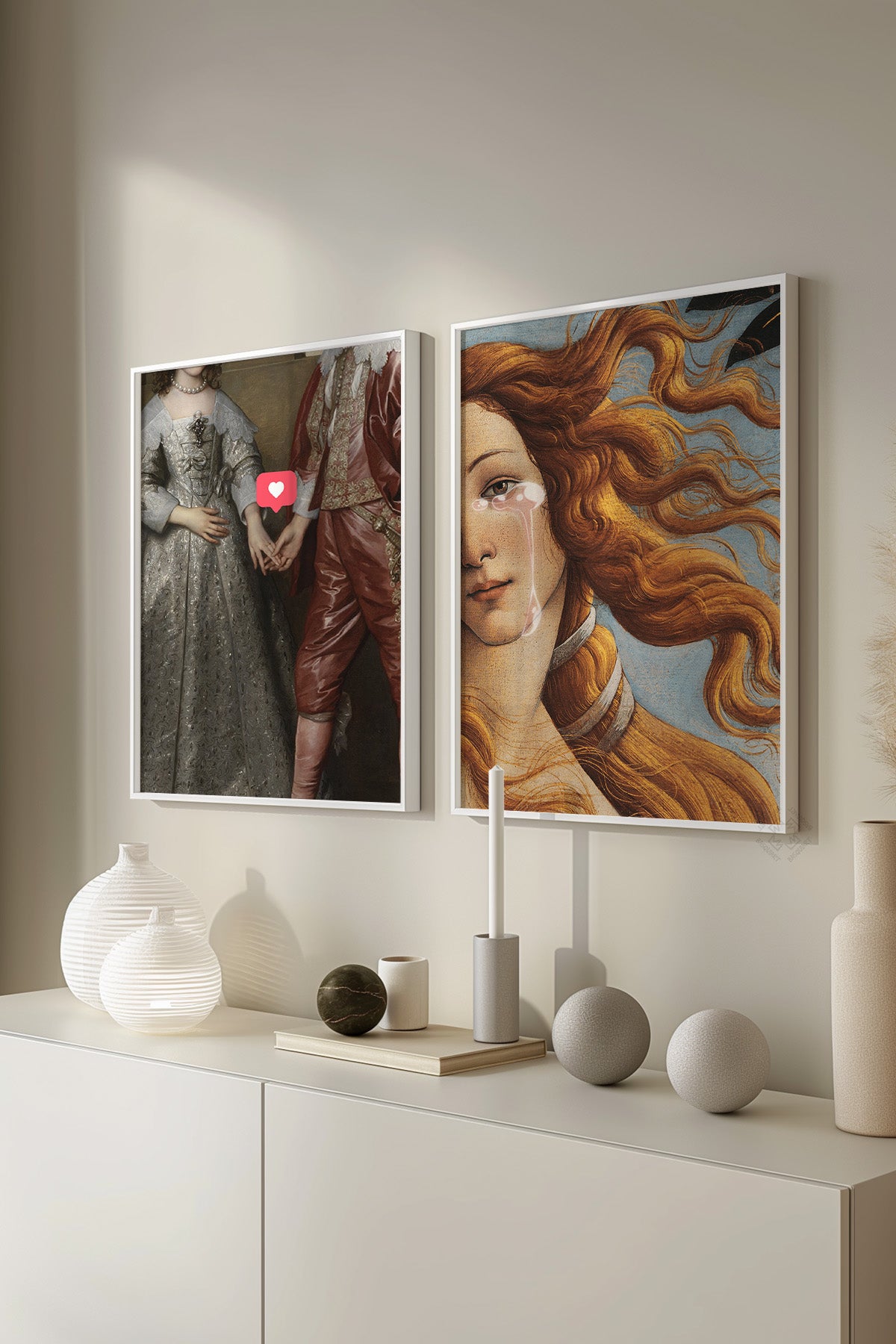 Alternatif Sanat 2'li Beyaz Çerçeveli Poster, Tablo Seti No:13