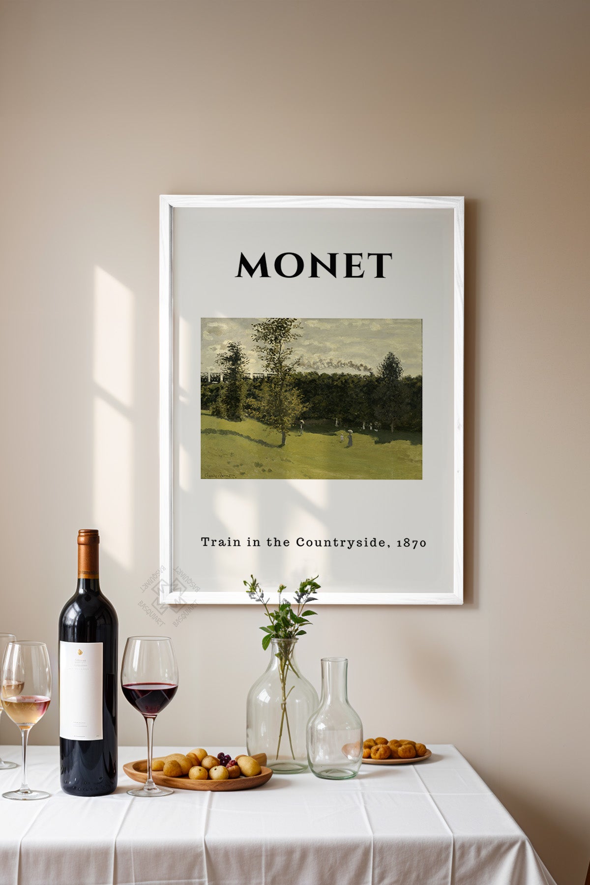 Claude Monet Serisi Beyaz Çerçeveli Poster, Tablo Duvar Dekoru No:15