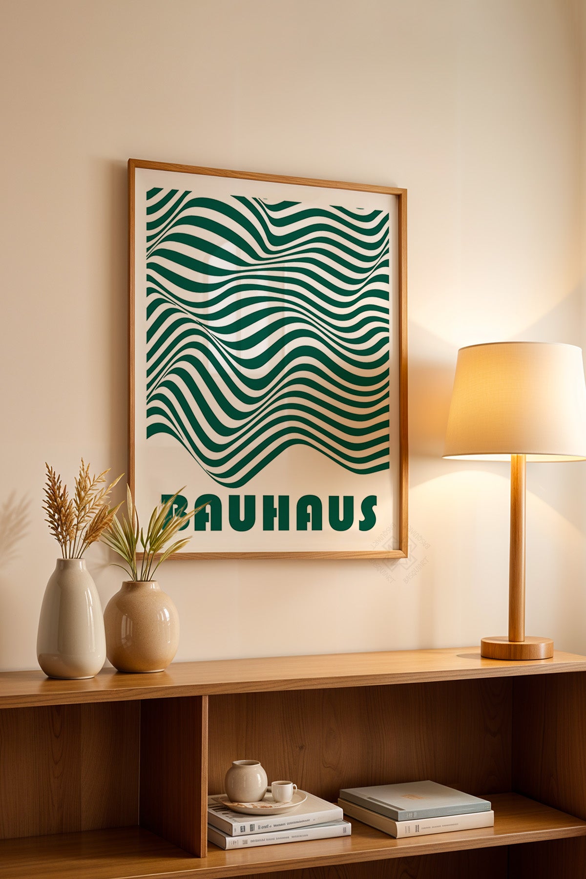 Bauhaus Serisi Ahşap Çerçeveli Poster, Tablo No:68