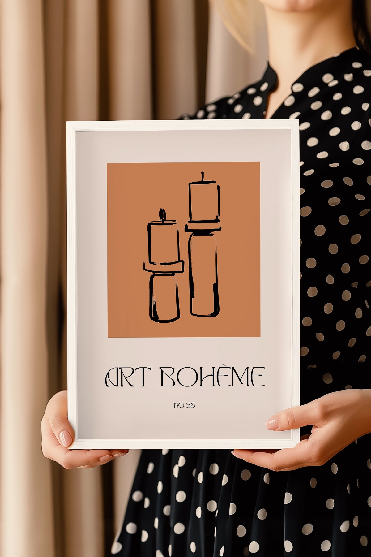 Bohemian Serisi Beyaz Çerçeveli Poster, Tablo No:66