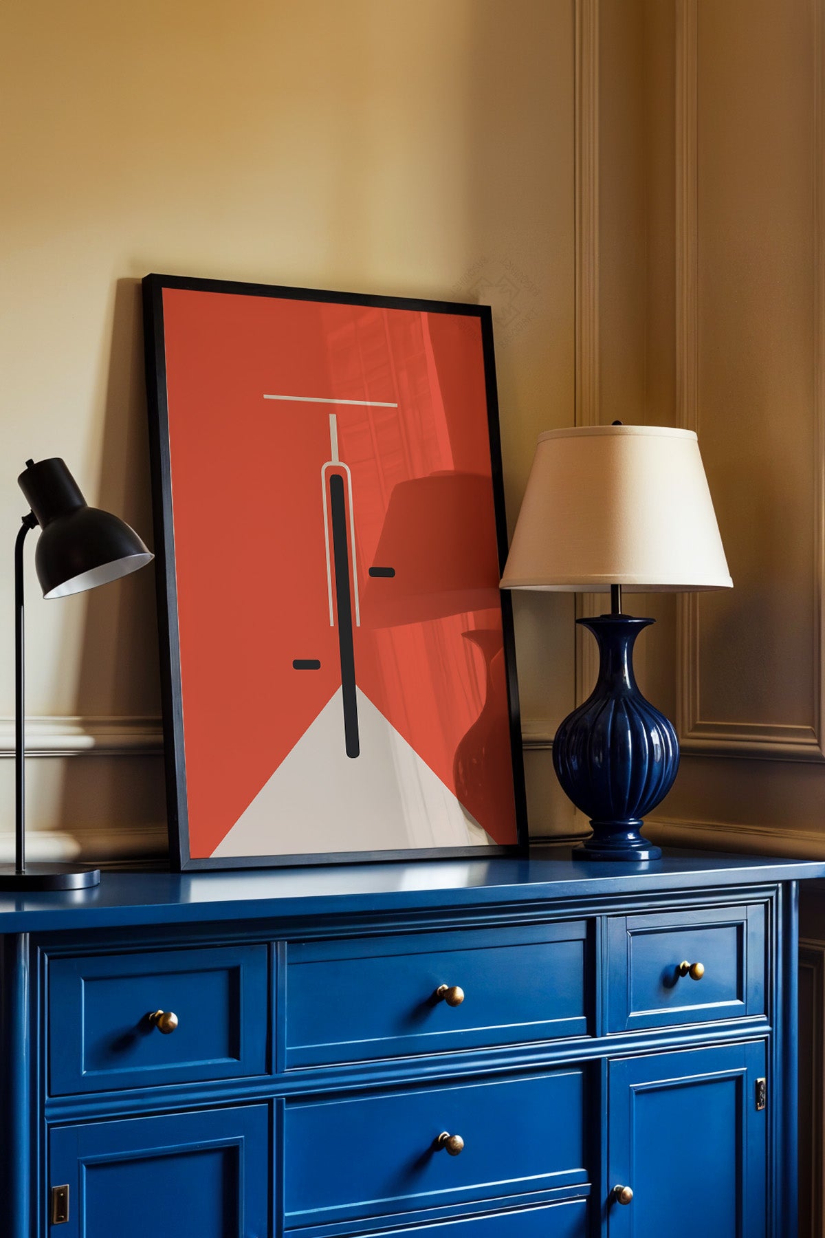 Bauhaus Serisi Siyah Çerçeveli Poster, Tablo No:58