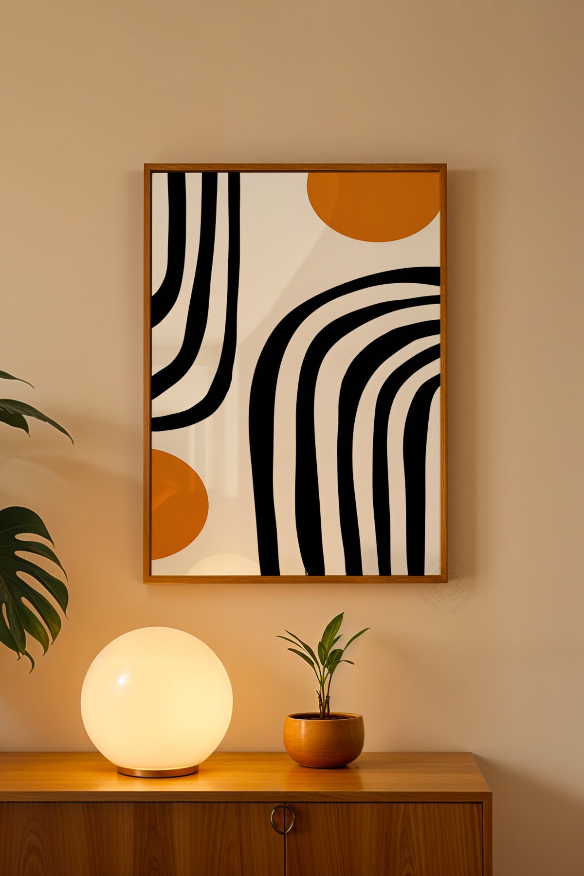 Bauhaus Serisi Ahşap Çerçeveli Poster, Tablo No:105