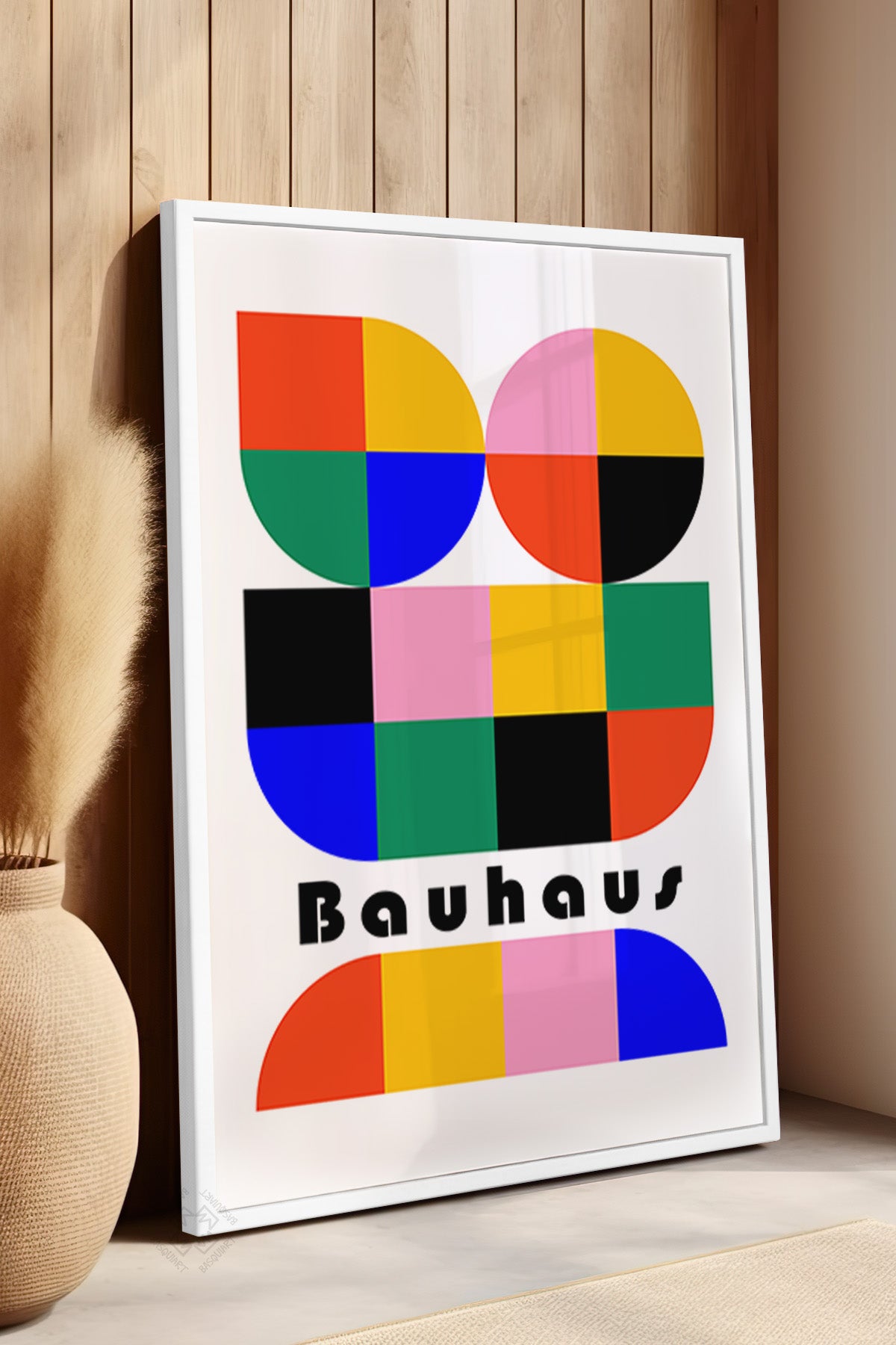 Bauhaus Serisi Beyaz Çerçeveli Poster, Tablo No:13