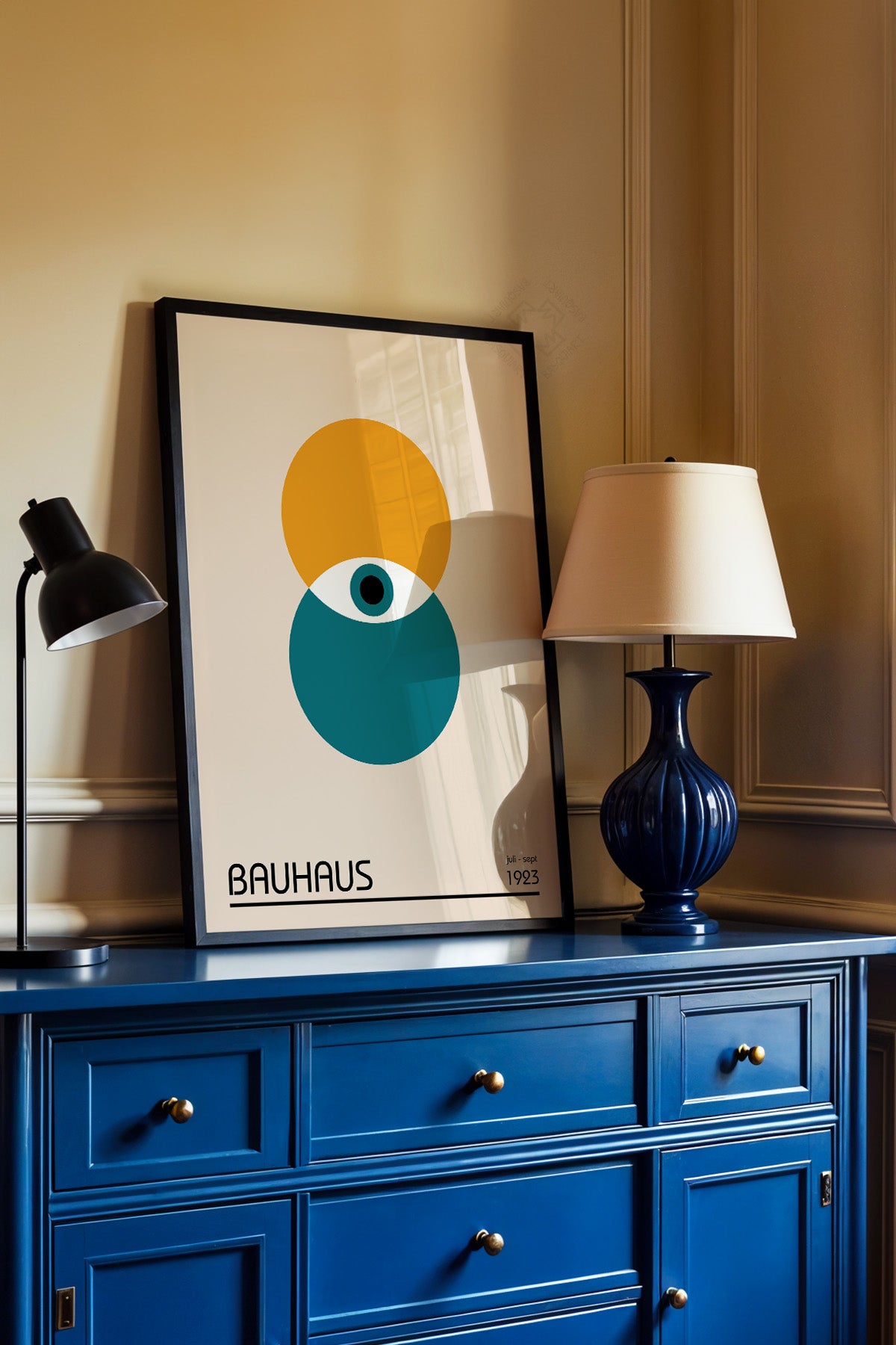 Bauhaus Serisi Siyah Çerçeveli Poster, Tablo No:21