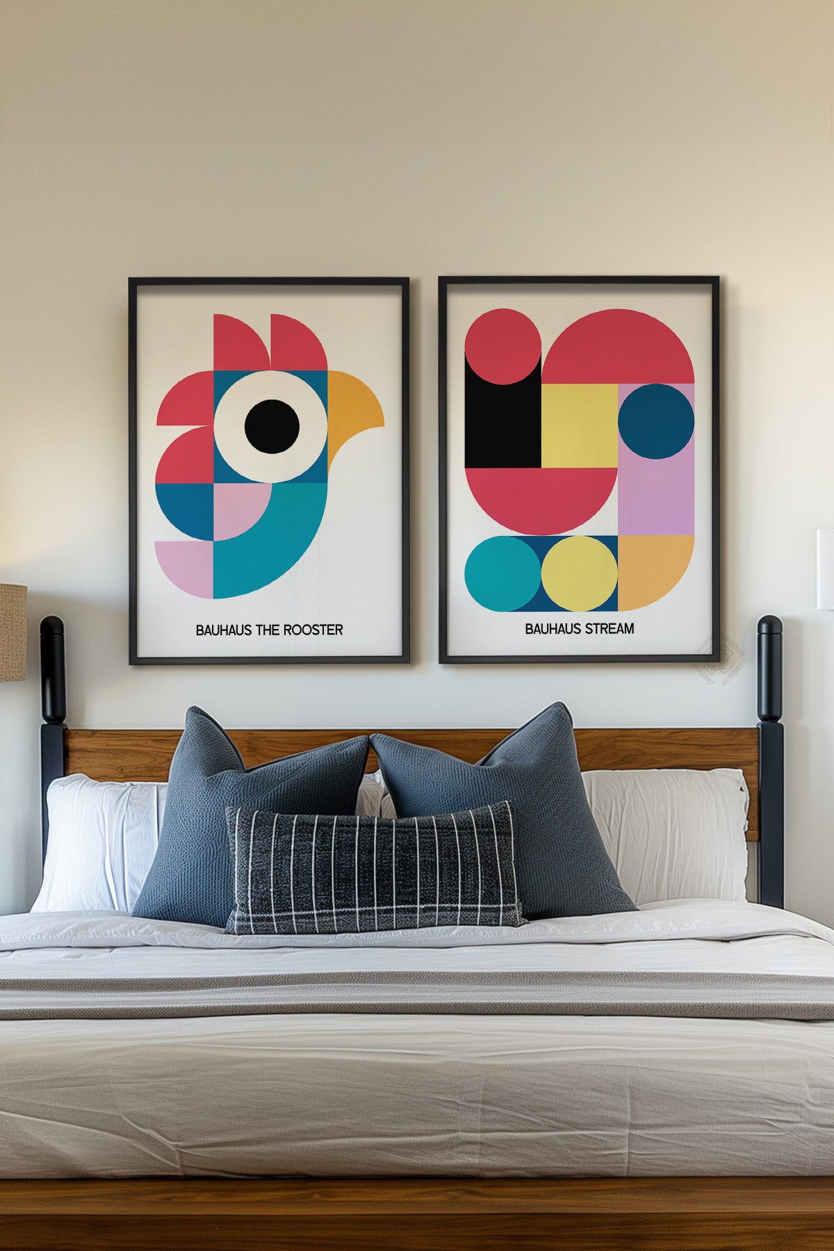Bauhaus 2'li Siyah Çerçeveli Poster, Tablo Seti No:30