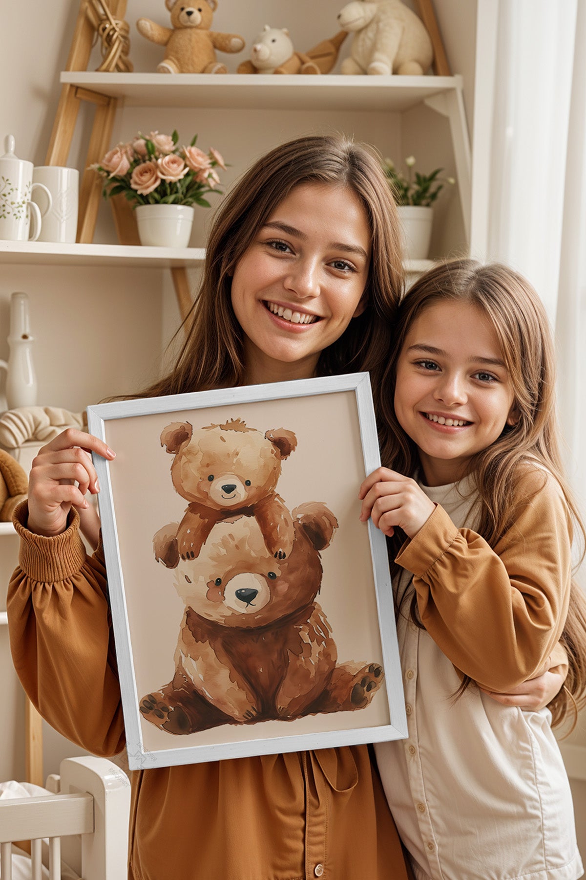 Çocuk Odası, Bebek Odası Beyaz Çerçeveli Poster, Tablo No:71