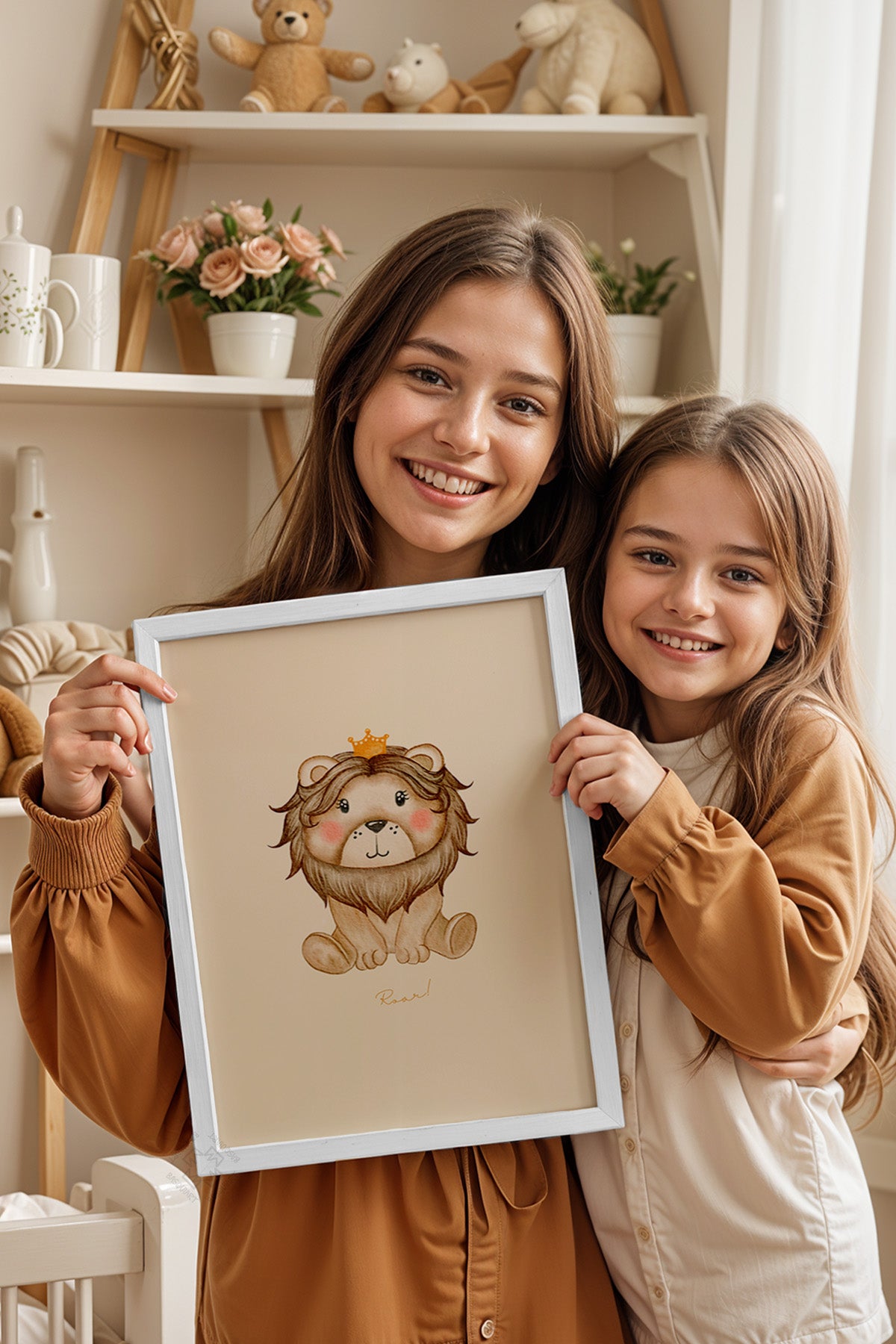 Çocuk Odası, Bebek Odası Beyaz Çerçeveli Poster, Tablo No:35