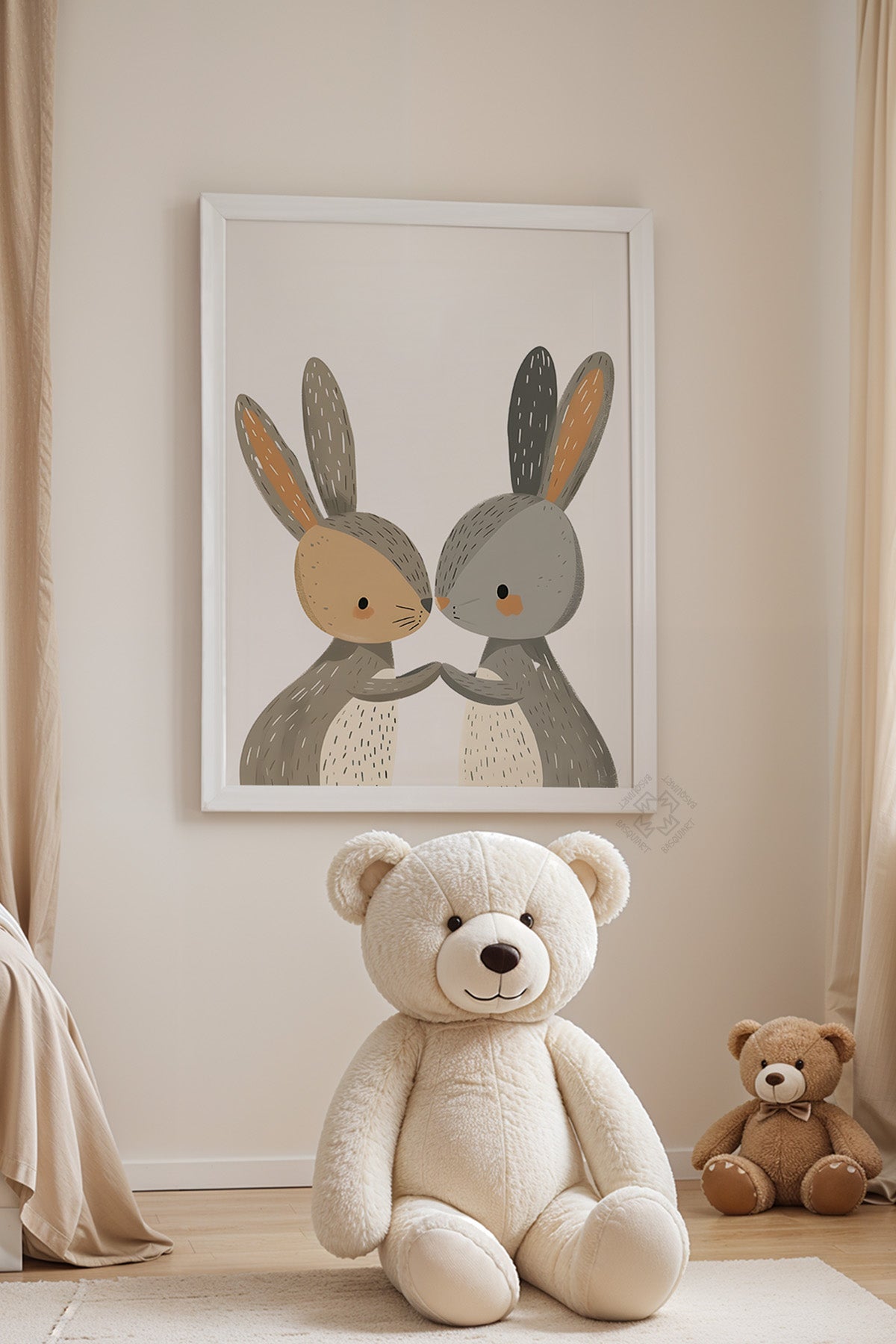 Çocuk Odası, Bebek Odası Beyaz Çerçeveli Poster, Tablo No:80