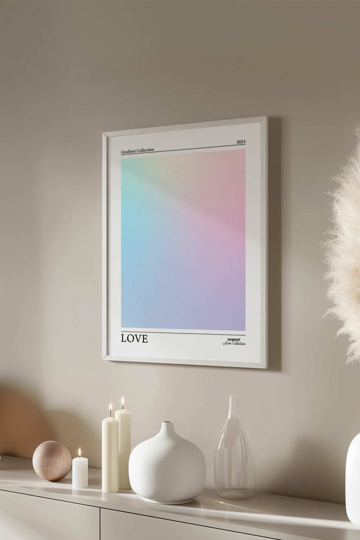 Aura Serisi Beyaz Çerçeveli Poster, Tablo No:44