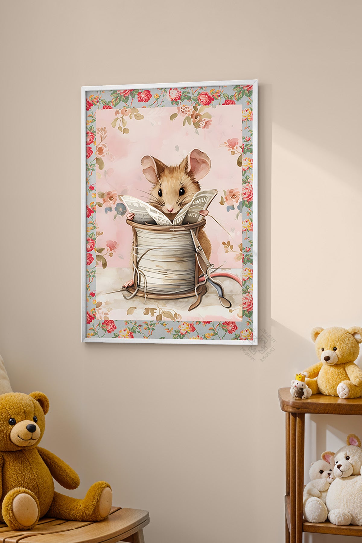 Çocuk Odası, Bebek Odası Beyaz Çerçeveli Poster, Tablo No:66