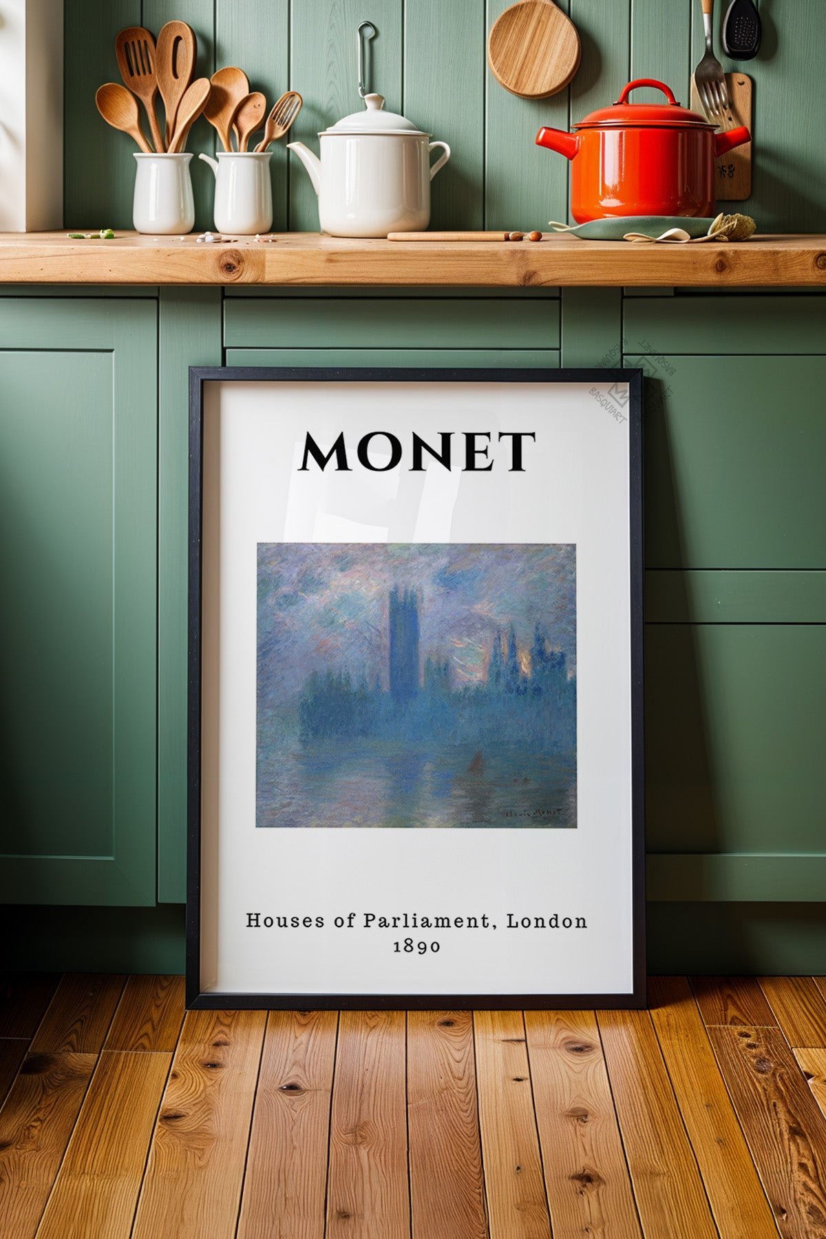 Claude Monet Serisi Siyah Çerçeveli Poster, Tablo Duvar Dekoru No:3