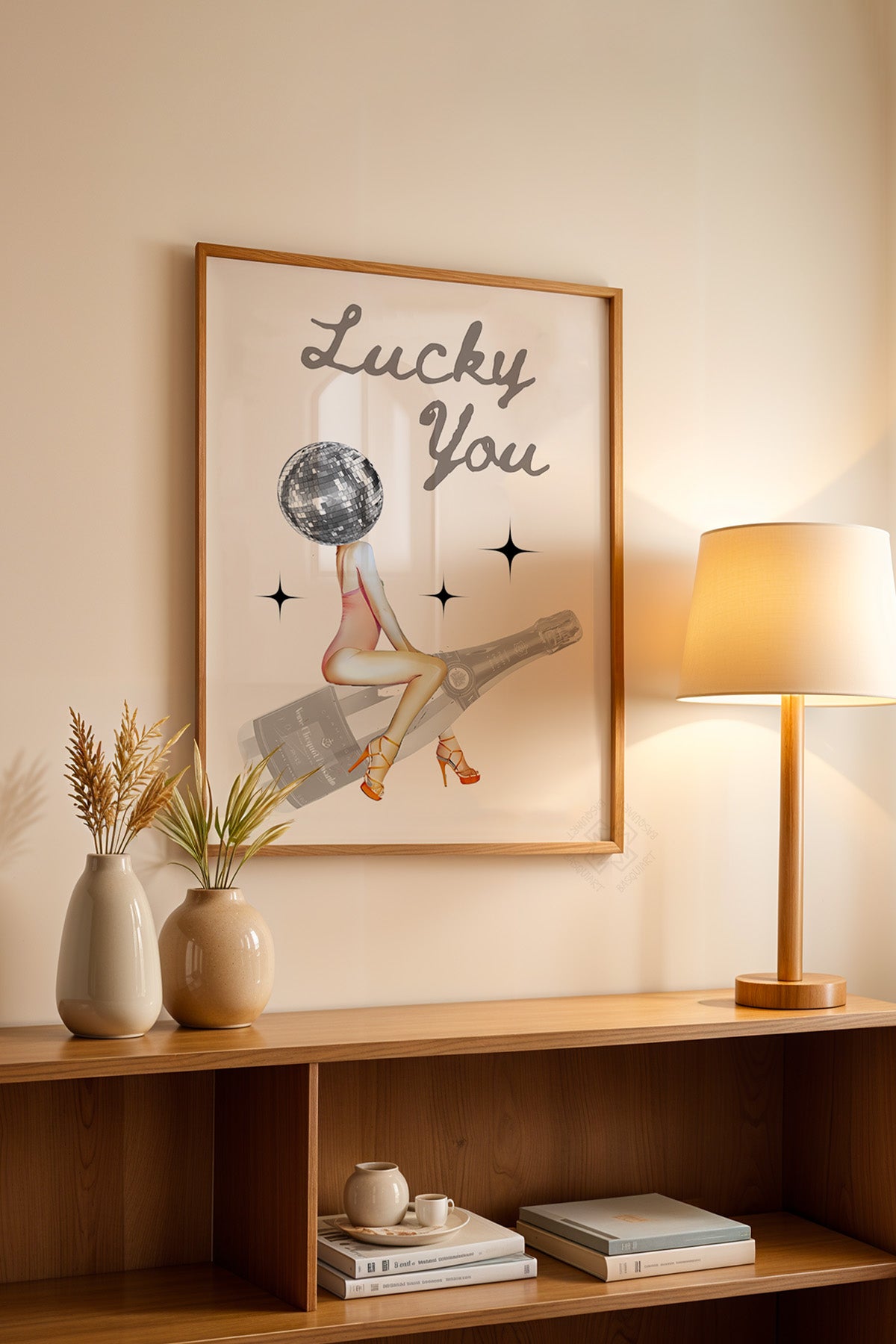 Lucky You Serisi Ahşap Çerçeveli Poster, Tablo Duvar Dekoru No:11