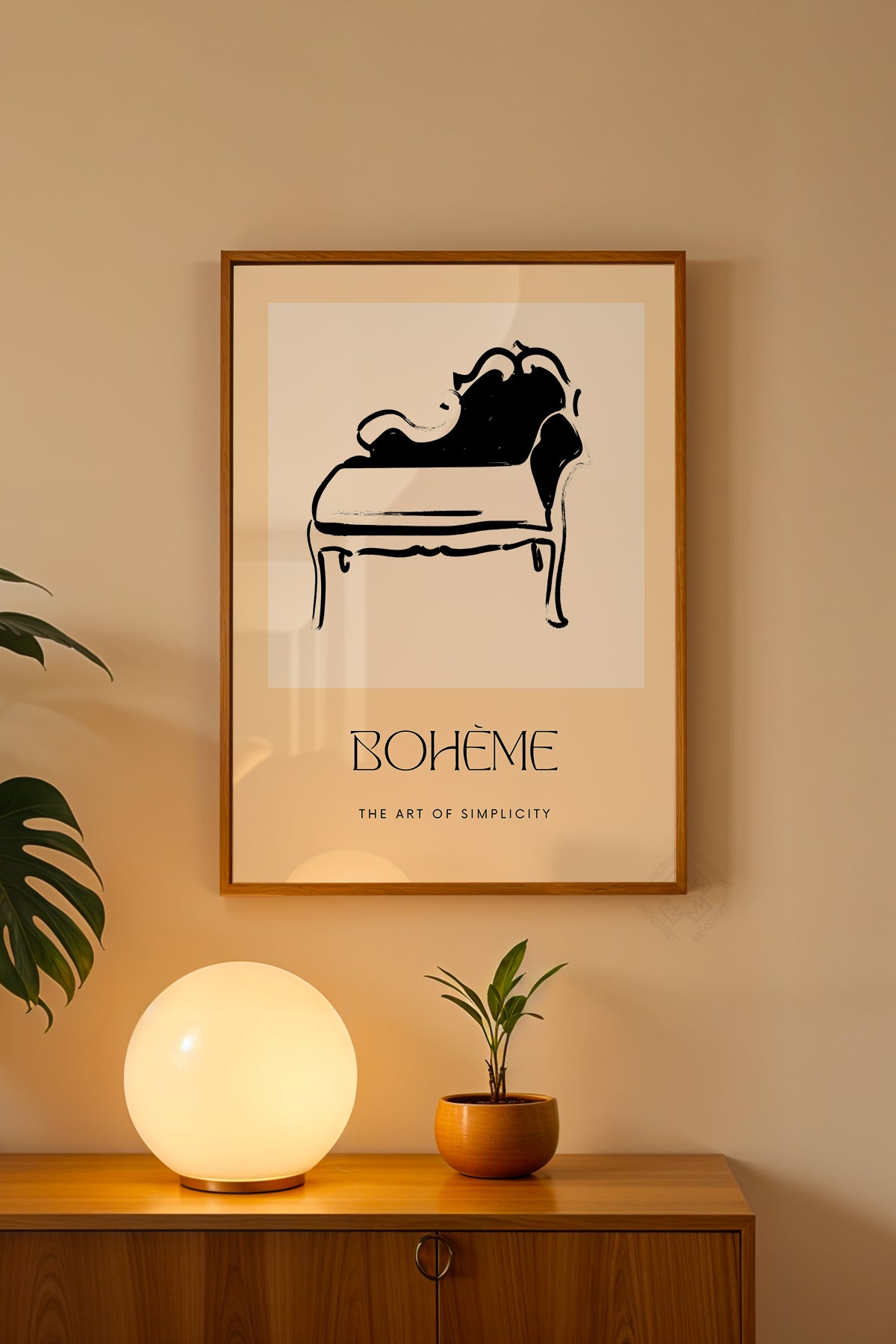 Bohemian Serisi Ahşap Çerçeveli Poster, Tablo No:77