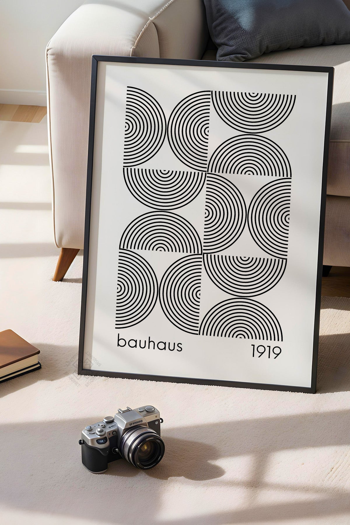 Bauhaus Serisi Siyah Çerçeveli Poster, Tablo No:46