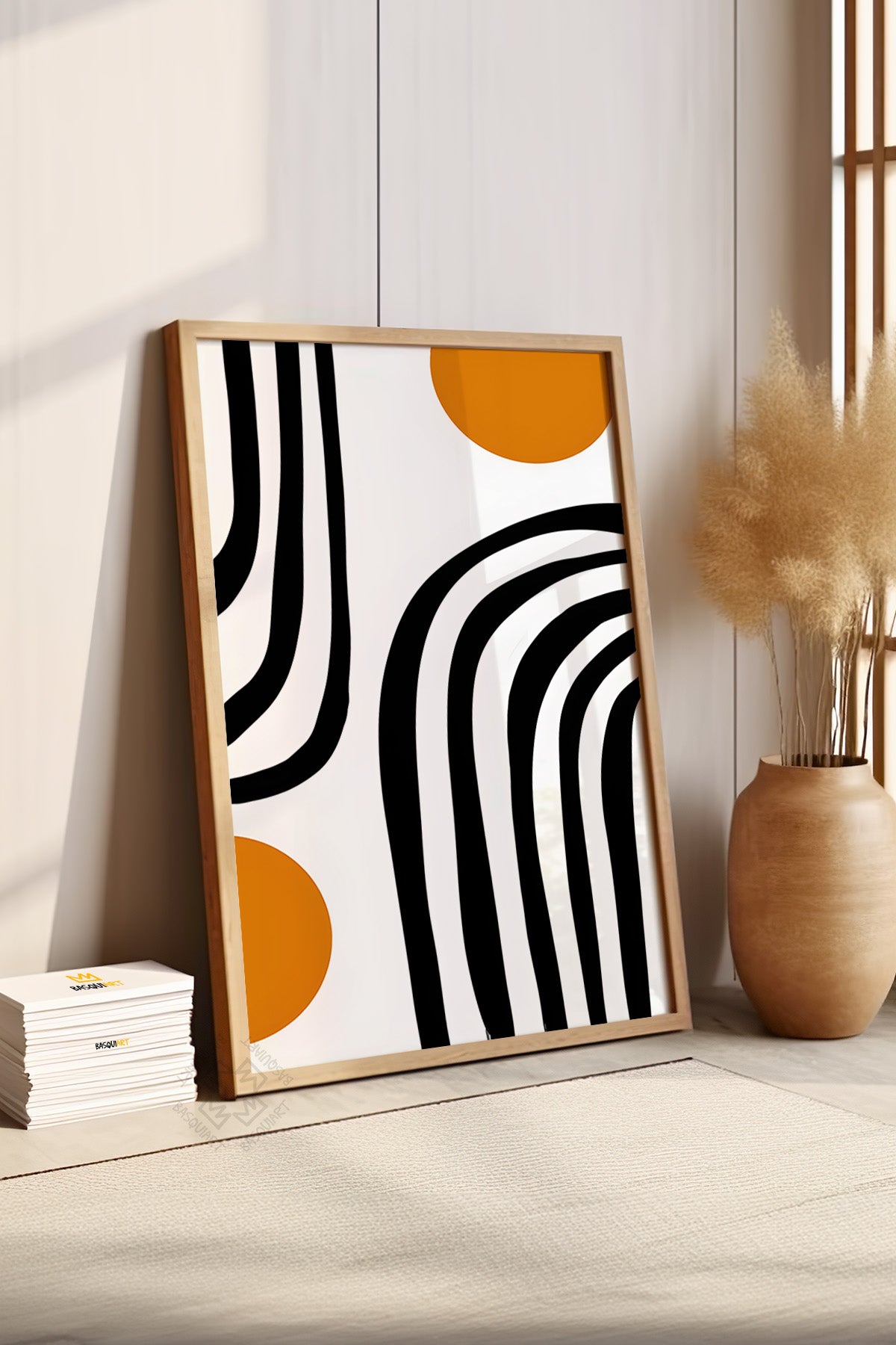 Bauhaus Serisi Ahşap Çerçeveli Poster, Tablo No:105