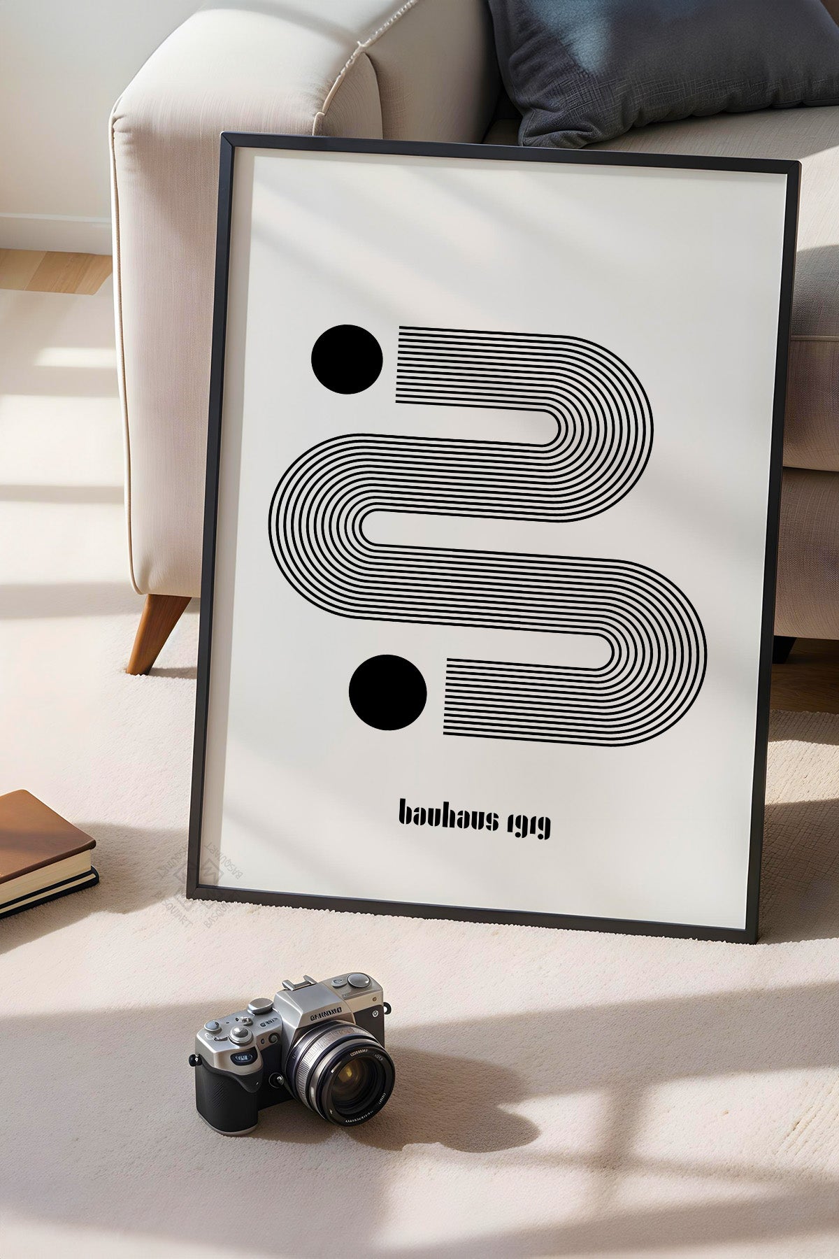Bauhaus Serisi Siyah Çerçeveli Poster, Tablo No:48