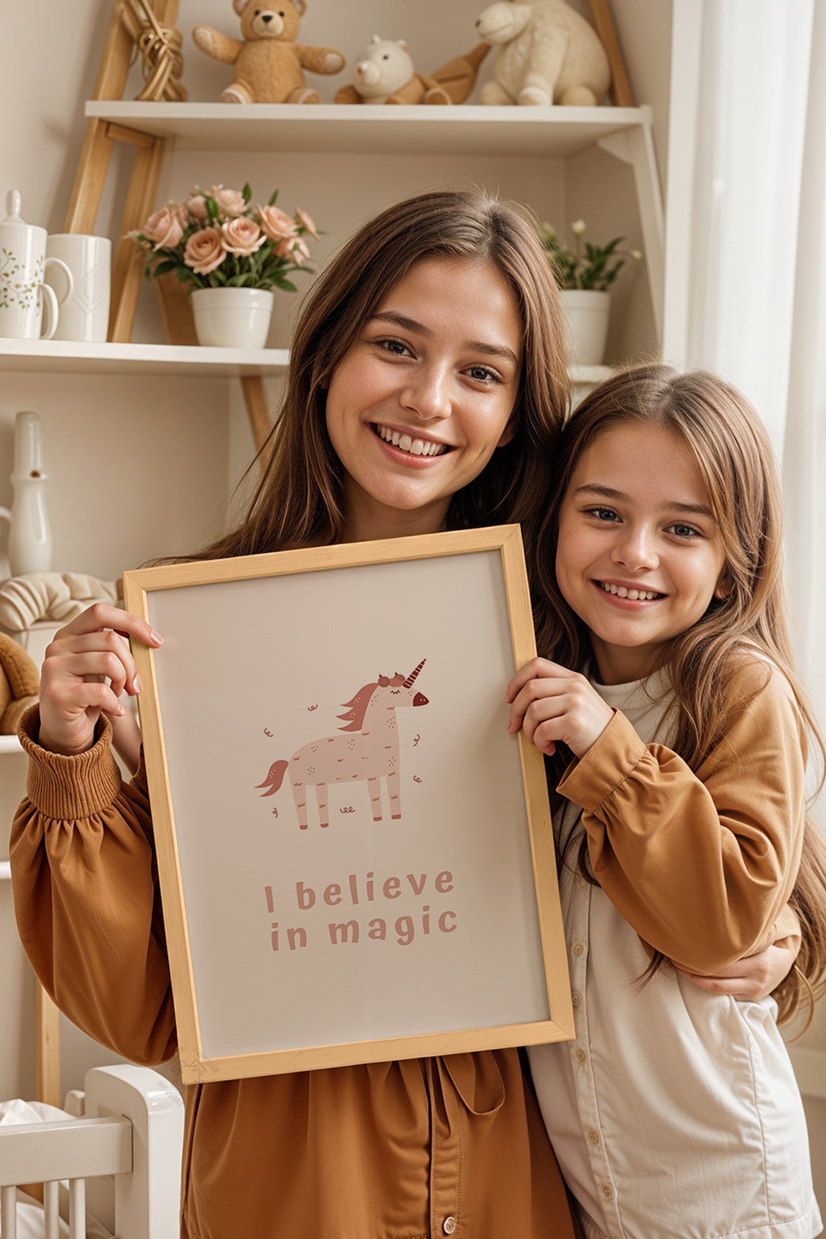 Çocuk Odası, Bebek Odası Ahşap Çerçeveli Poster, Tablo No:21