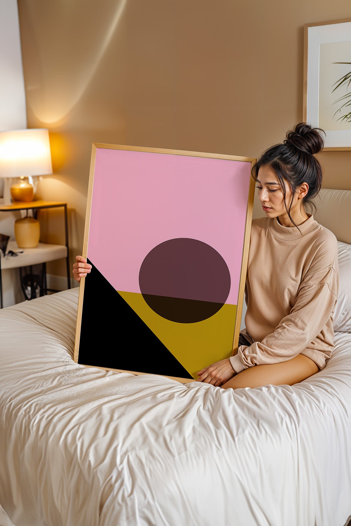 Bauhaus Serisi Ahşap Çerçeveli Poster, Tablo No:76