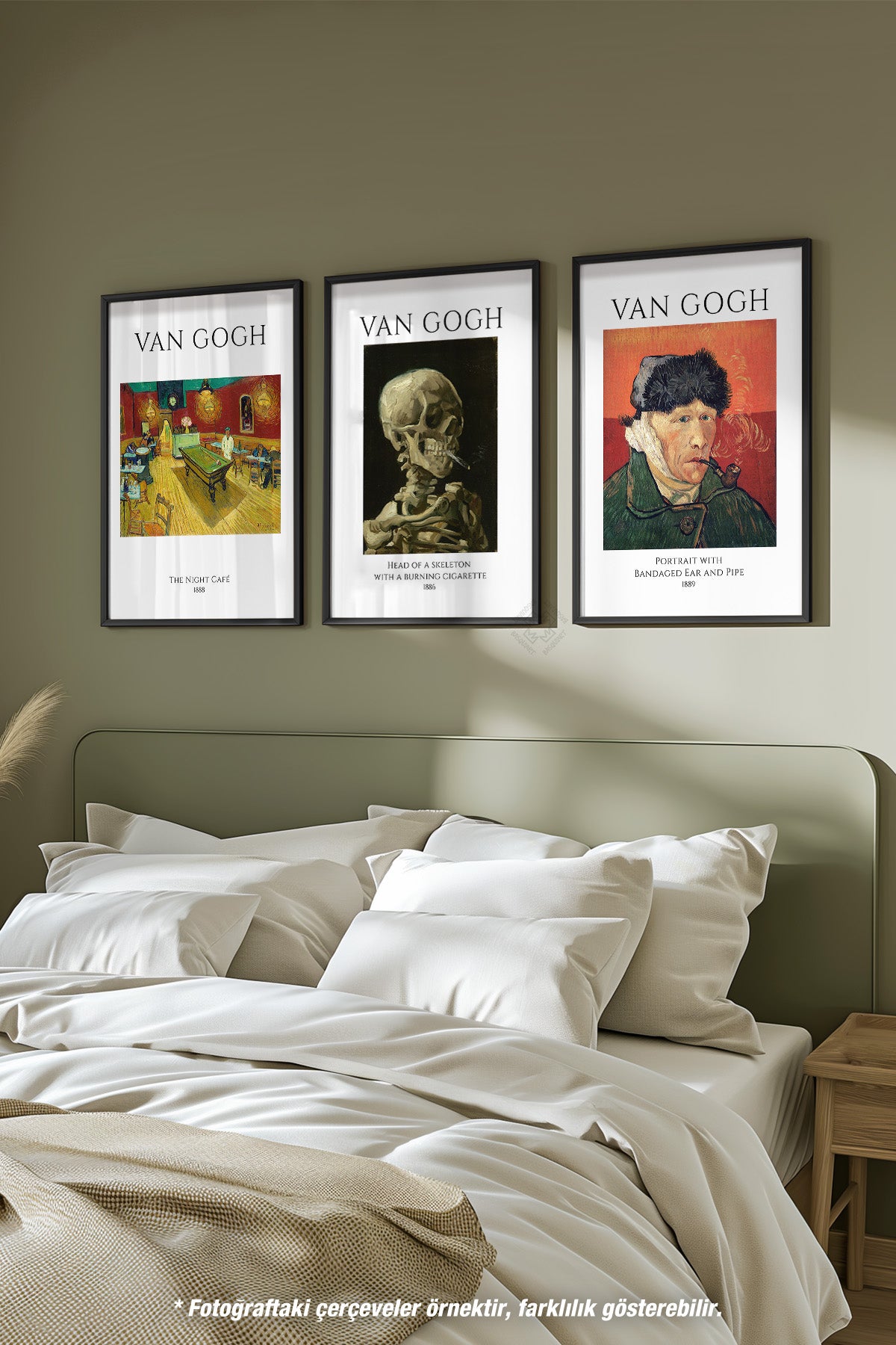 Van Gogh Sanatsal 3'lü Siyah Çerçeveli Poster, Tablo Seti No:3