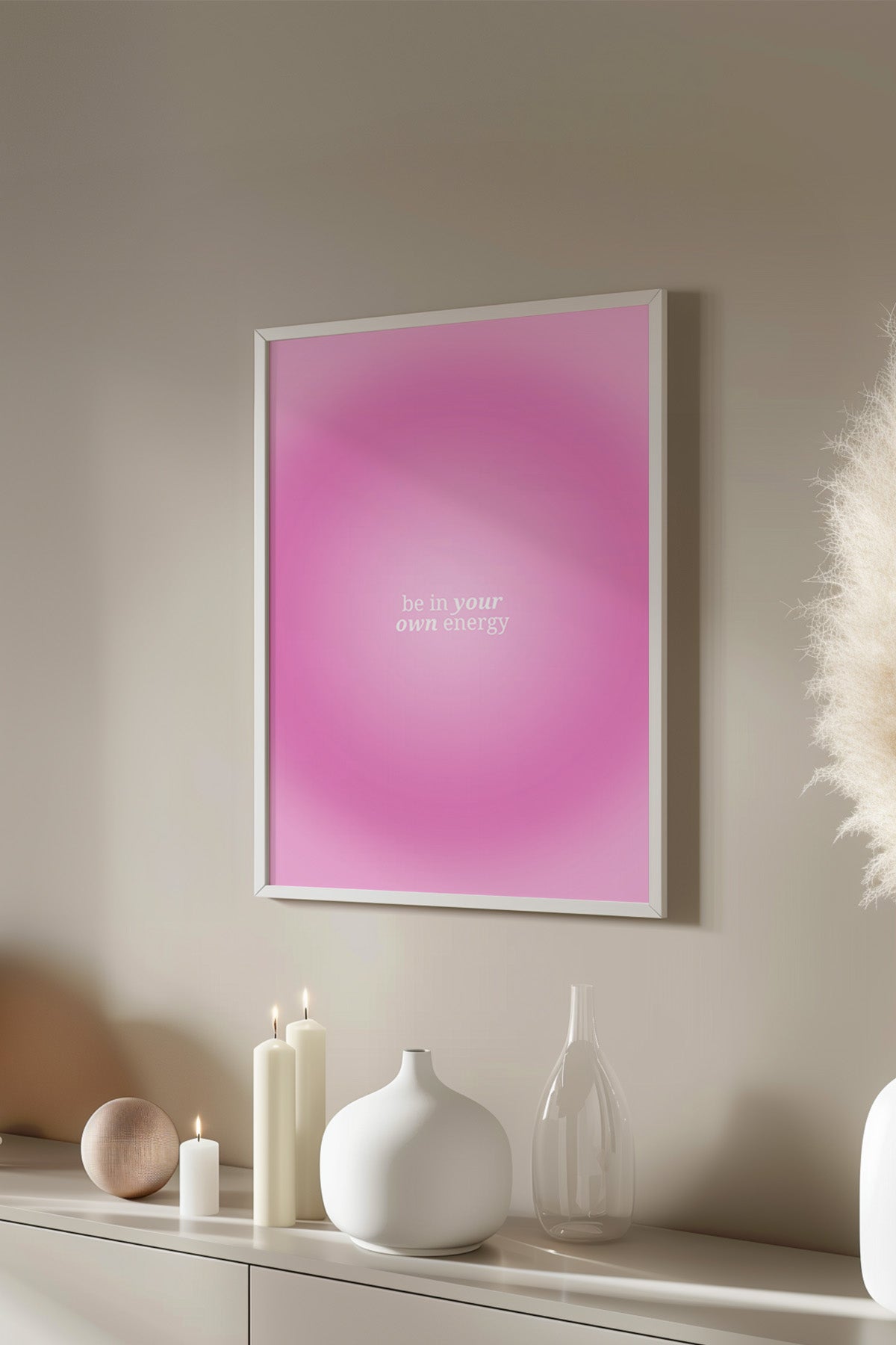 Aura Serisi Beyaz Çerçeveli Poster, Tablo No:106