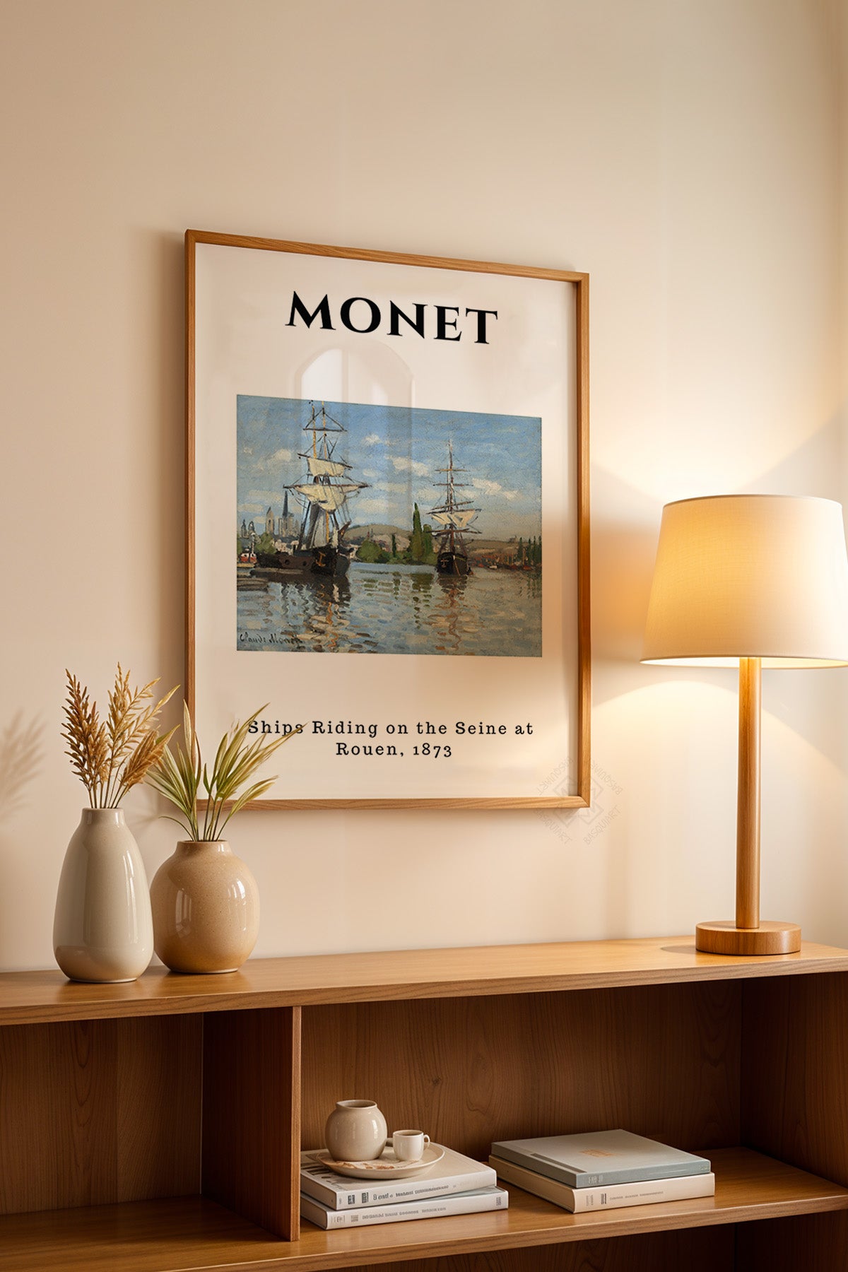 Claude Monet Serisi Ahşap Çerçeveli Poster, Tablo Duvar Dekoru No:24