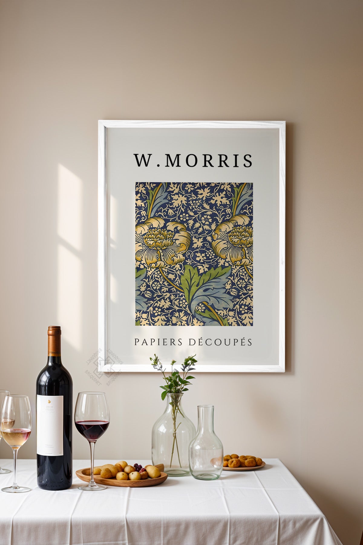 William Morris Serisi Beyaz Çerçeveli Poster, Tablo Duvar Dekoru No:14