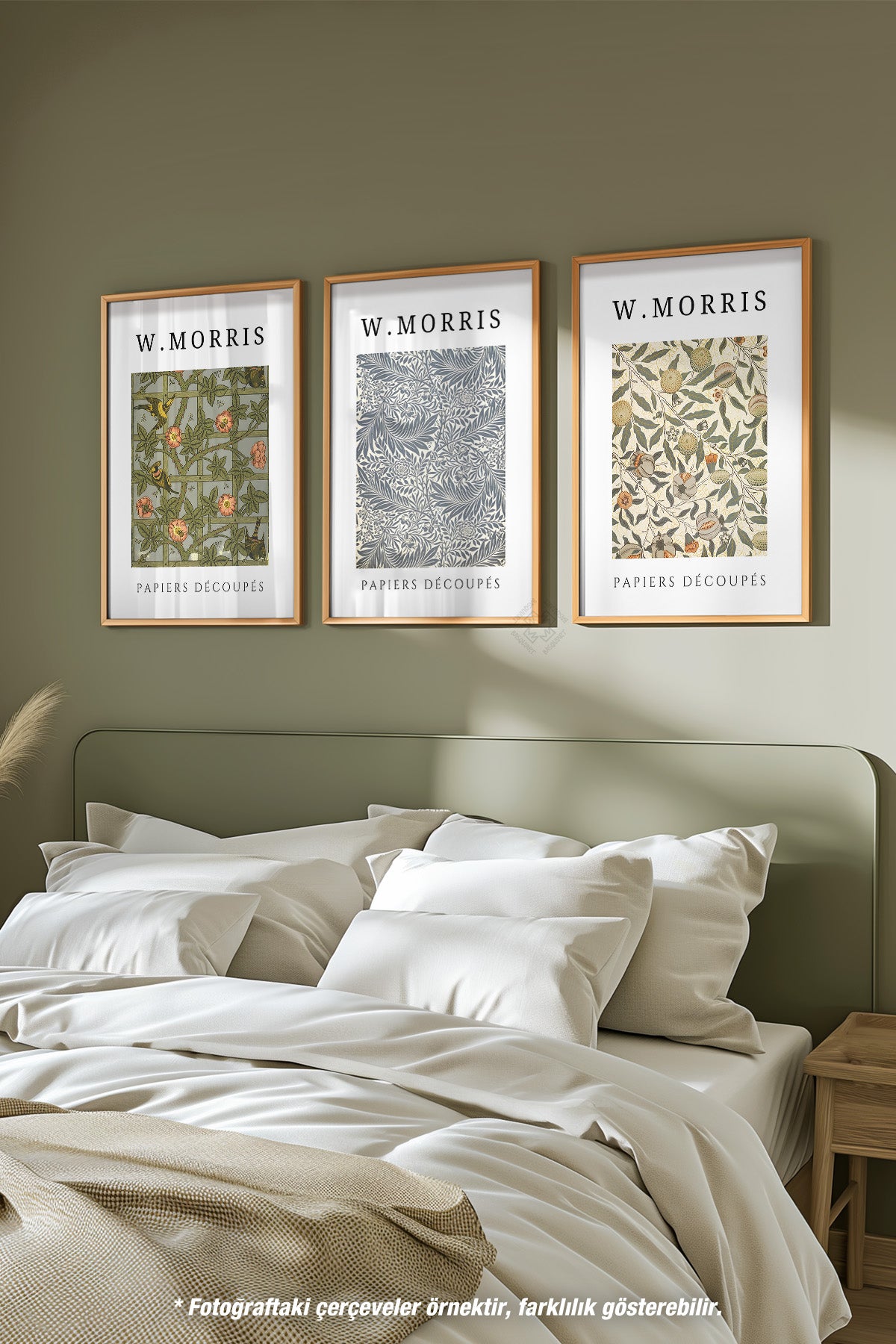 Morris 3'lü Ahşap Çerçeveli Poster, Tablo Seti No:5
