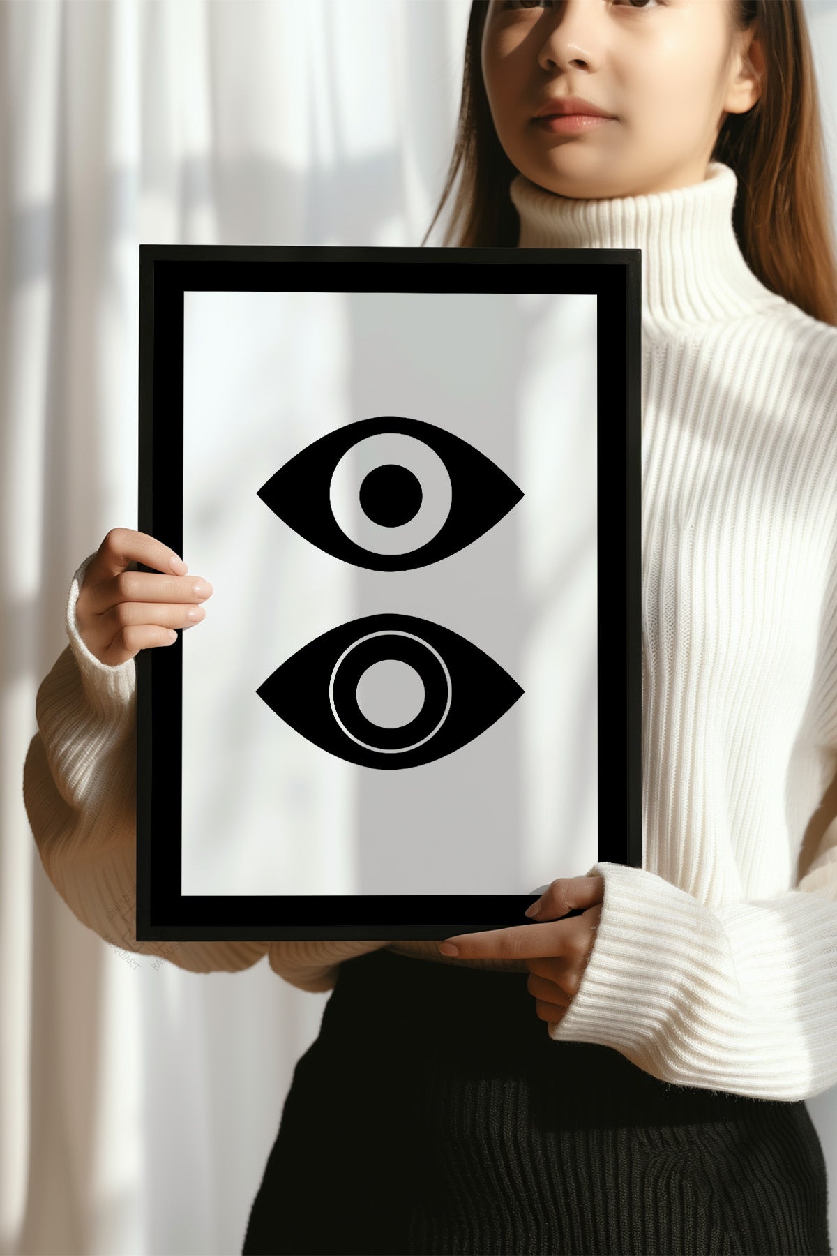 Bauhaus Serisi Siyah Çerçeveli Poster, Tablo No:44