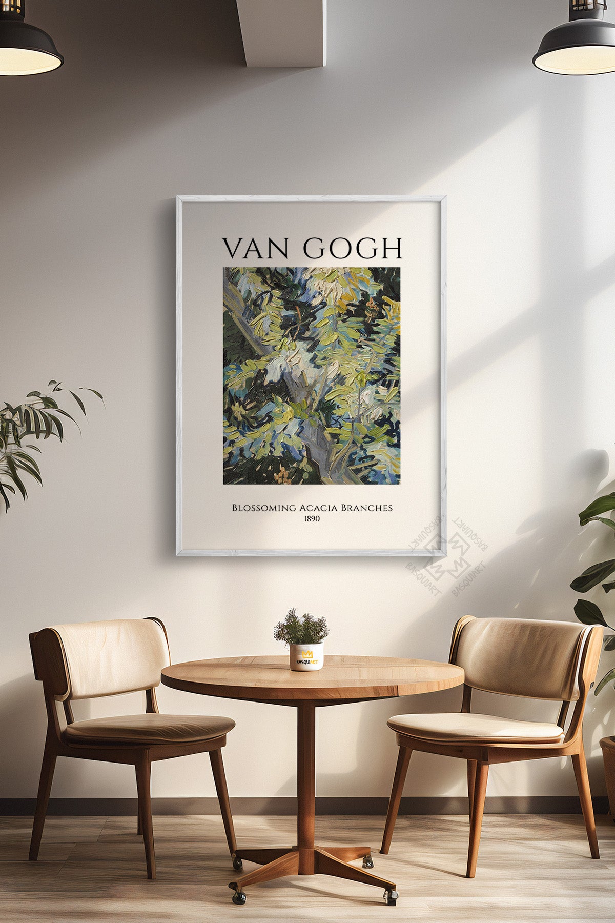 Vincent Van Gogh Serisi Beyaz Çerçeveli Poster, Tablo Duvar Dekoru No:16