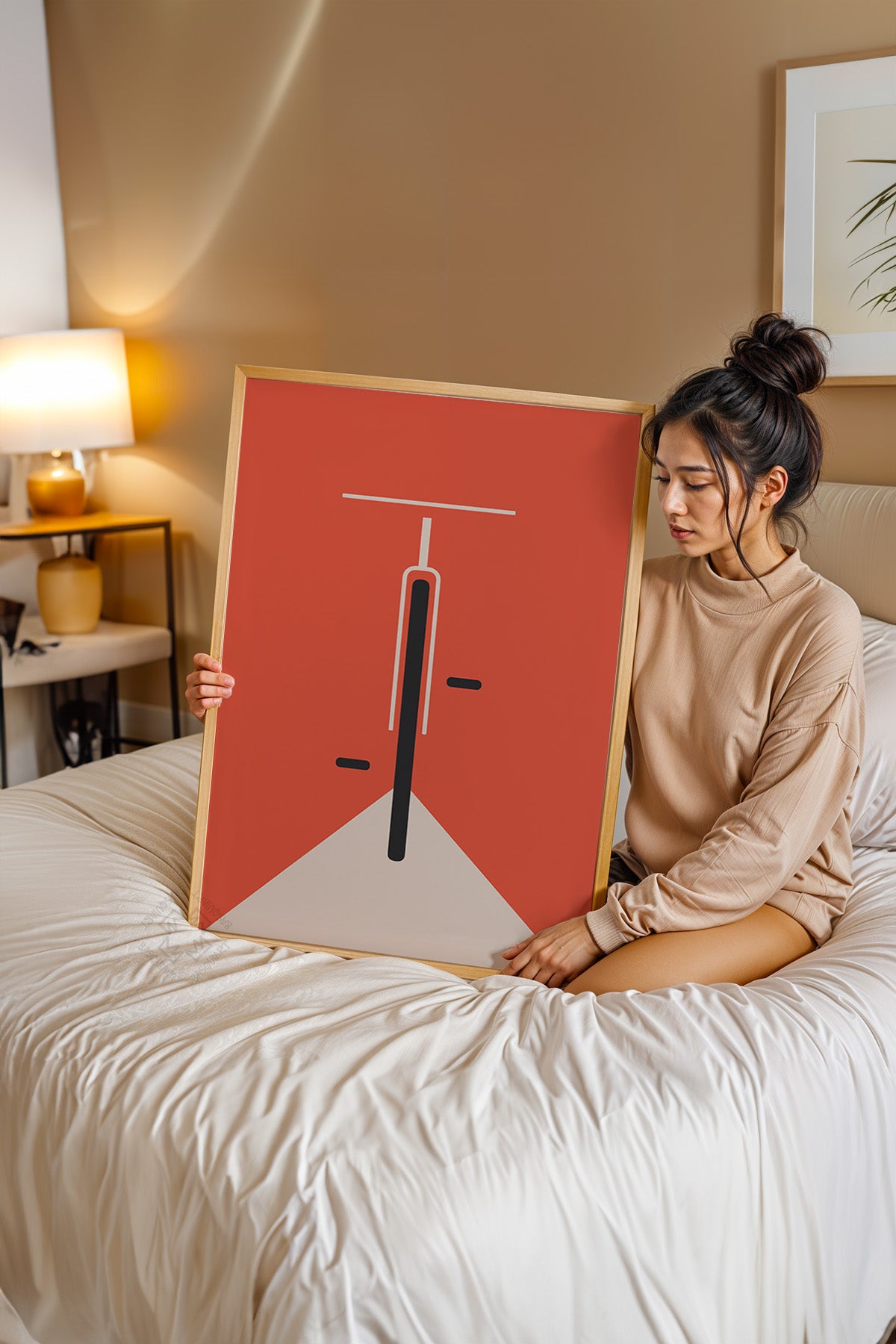 Bauhaus Serisi Ahşap Çerçeveli Poster, Tablo No:58