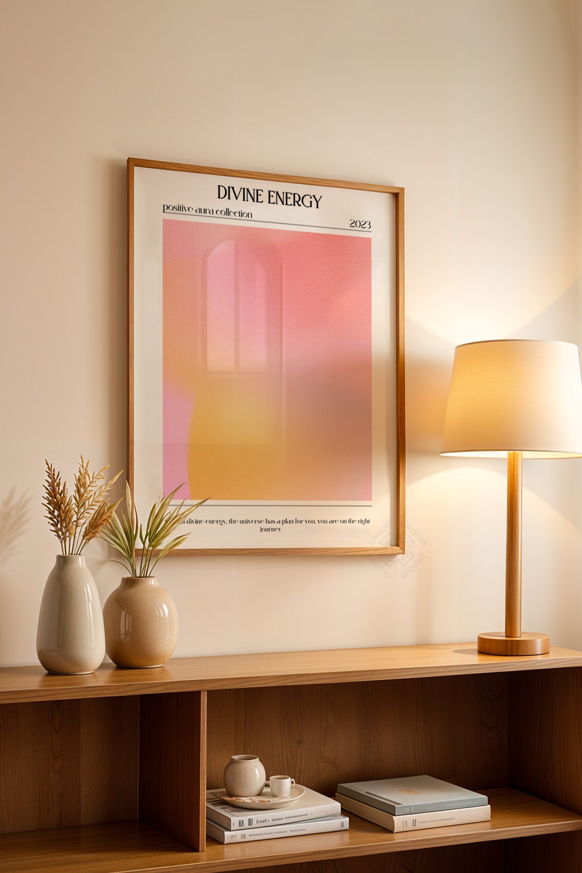 Aura Serisi Ahşap Çerçeveli Poster, Tablo No:55