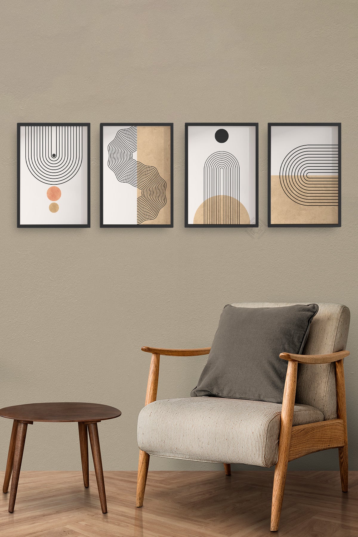 Bohemian 4'lü Siyah Çerçeveli Poster, Tablo Seti No:16
