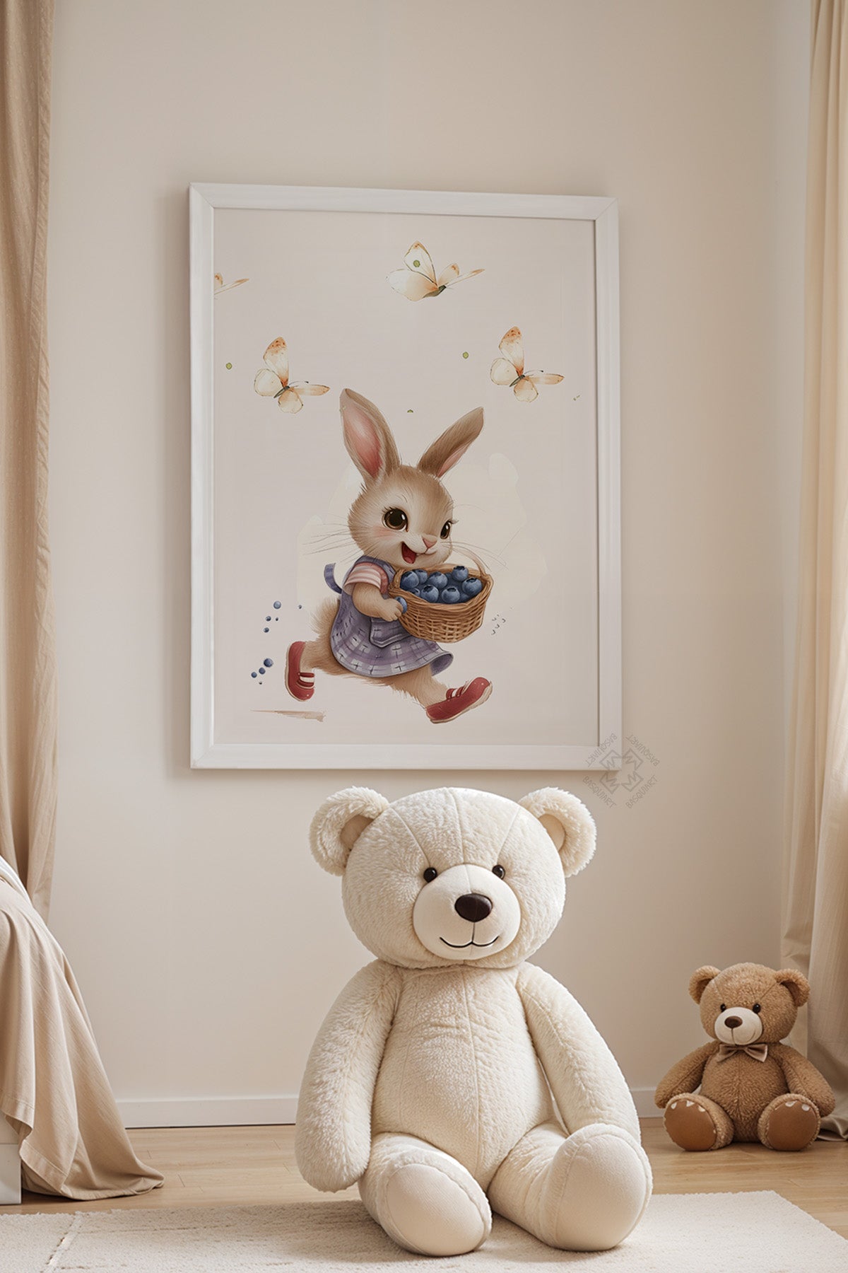 Çocuk Odası, Bebek Odası Beyaz Çerçeveli Poster, Tablo No:56