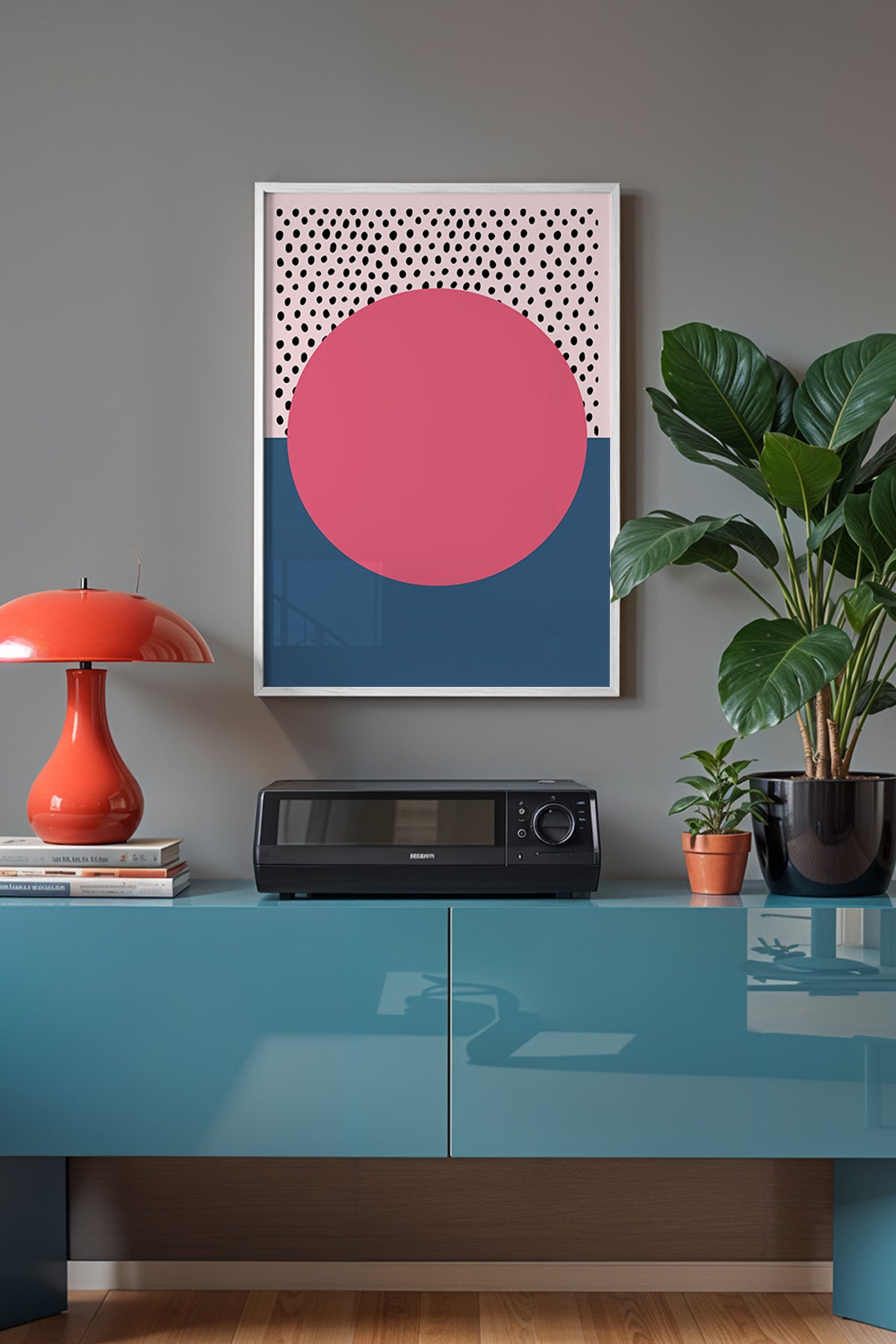 Bauhaus Serisi Beyaz Çerçeveli Poster, Tablo No:74