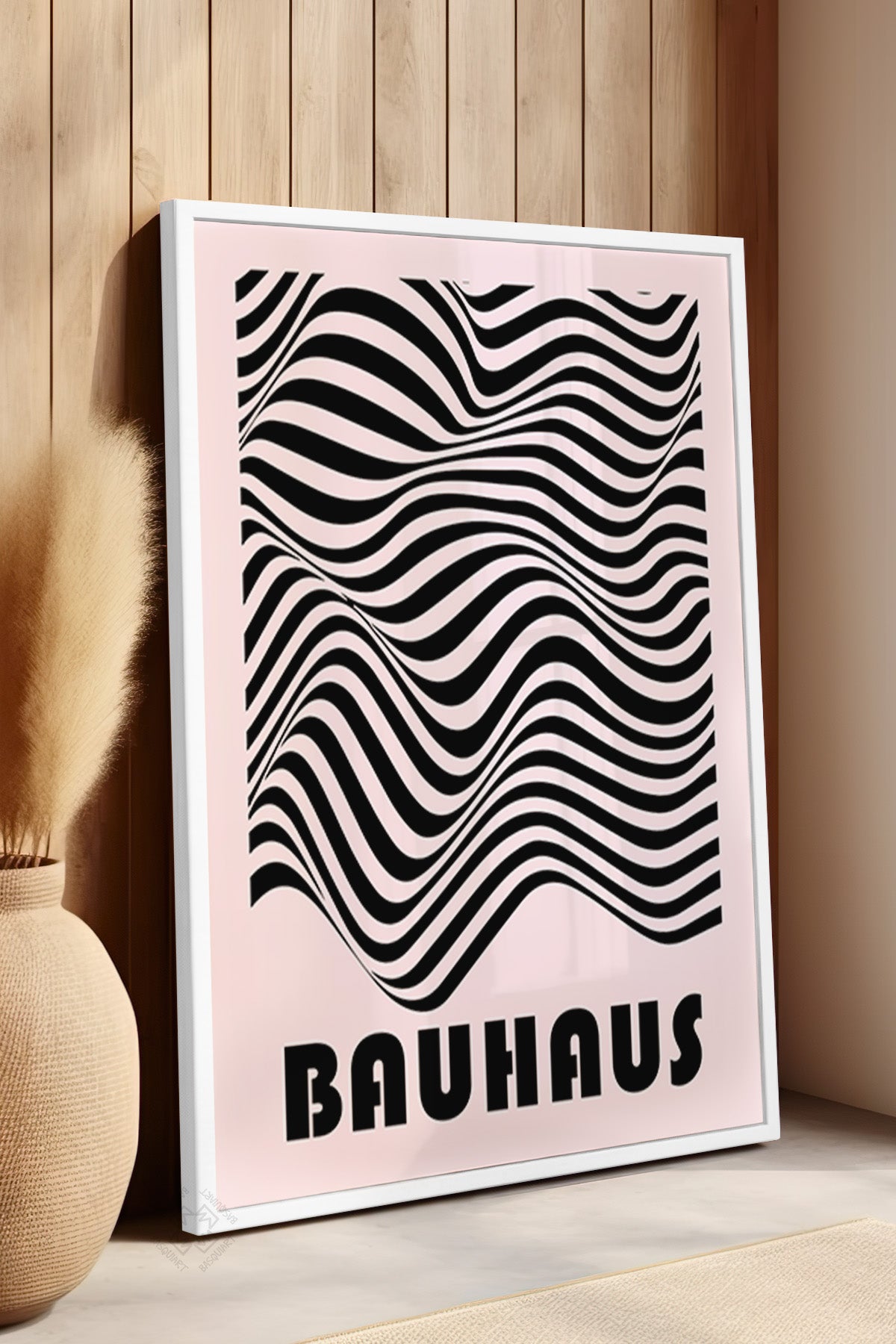 Bauhaus Serisi Beyaz Çerçeveli Poster, Tablo No:70