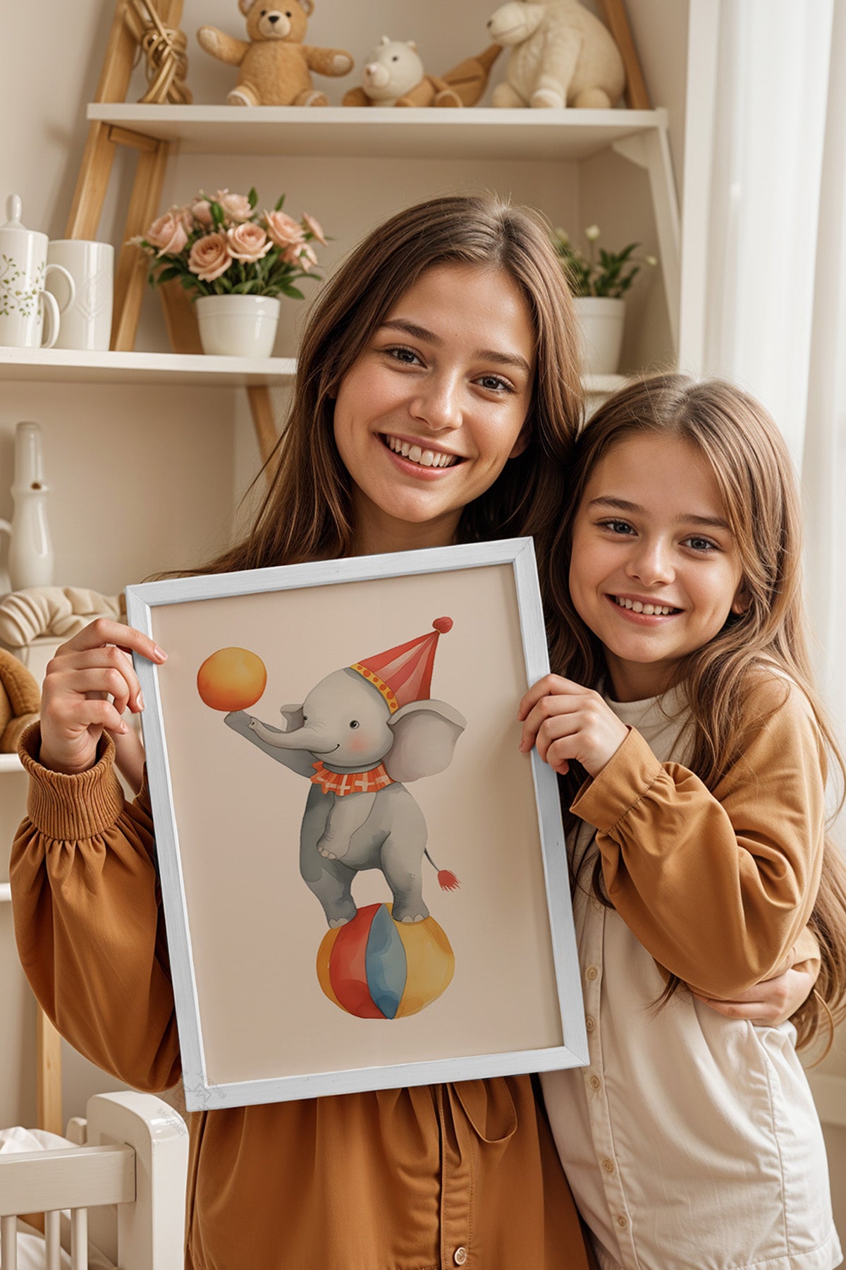 Çocuk Odası, Bebek Odası Beyaz Çerçeveli Poster, Tablo No:87